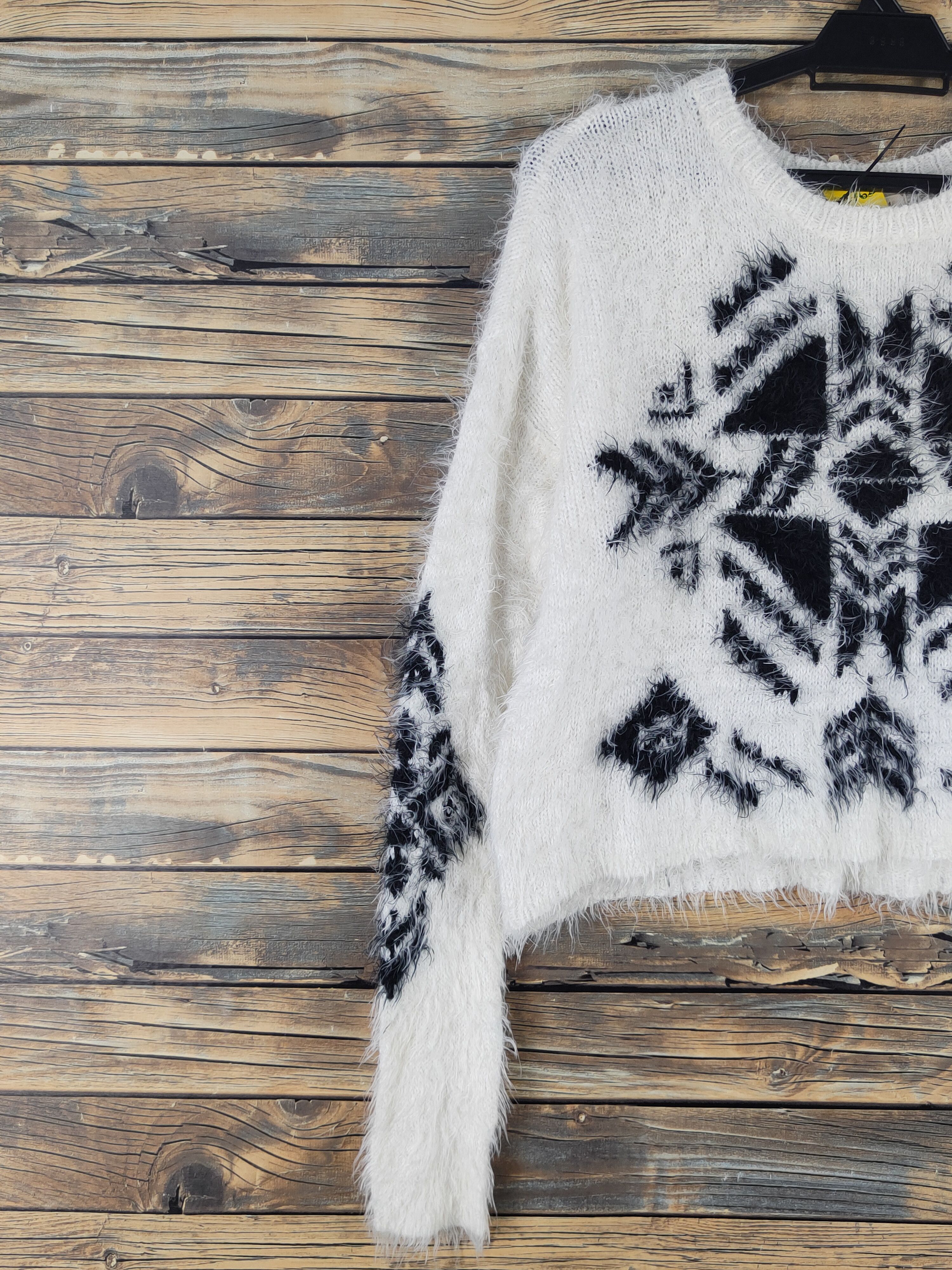 Homespun Knitwear Hollister Ivory Shag Shaggy Fur Mohair Knitwear #W1665 Size M / US 6-8 / IT 42-44 - 3 Thumbnail