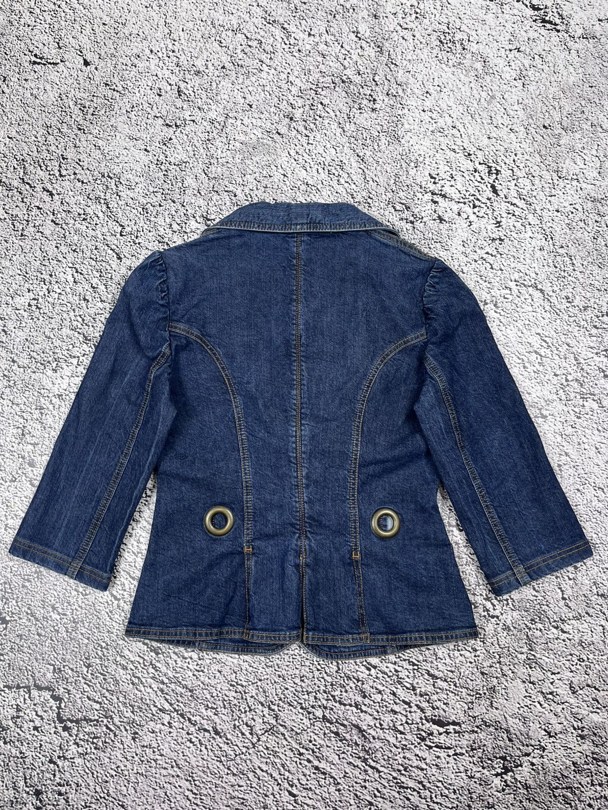 Valentino Red Valentino Y2K Cropped Denim Blazer Boho Glamour Vintage Size M / US 6-8 / IT 42-44 - 6 Thumbnail