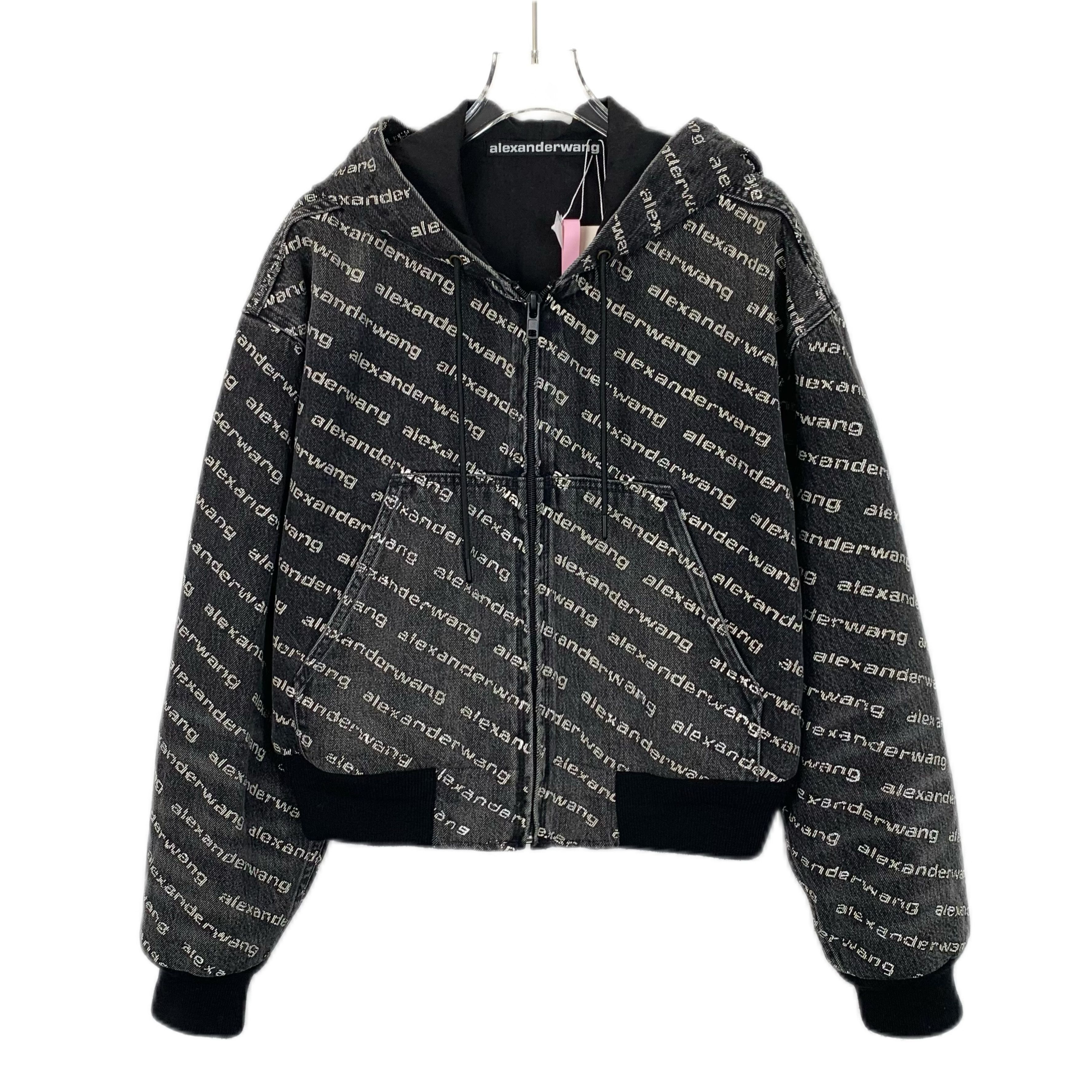 Alexander Wang Alexander Wang Black & Gray Logo Jacket (Size S) Size S / US 4 / IT 40 - 1 Thumbnail