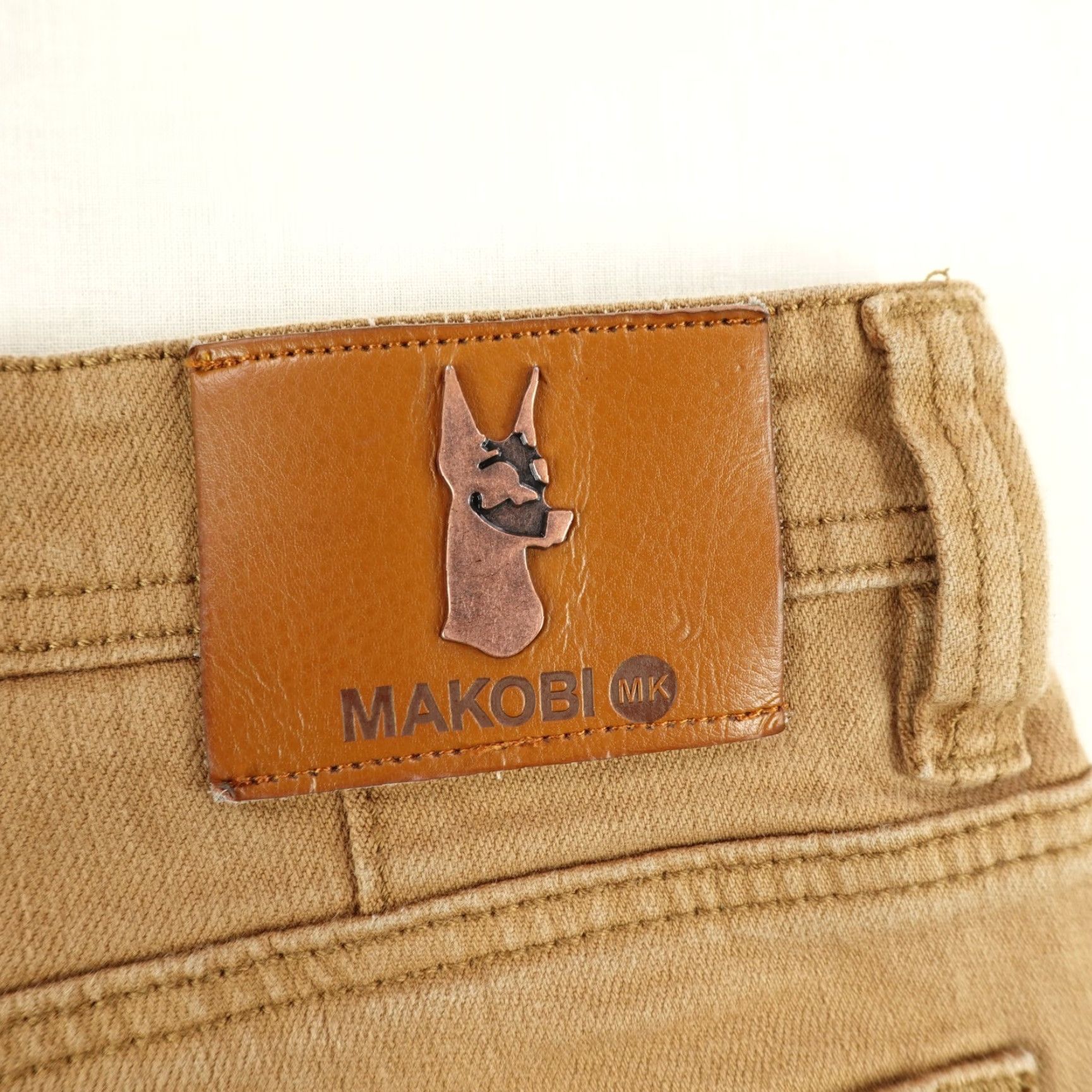 Denime Makobi Jeans Mens 34x32 Brown Denim Slim Straight Distressed Moto Flex Pants Shirt (no, that's wrong) Size US 33 - 7 Thumbnail
