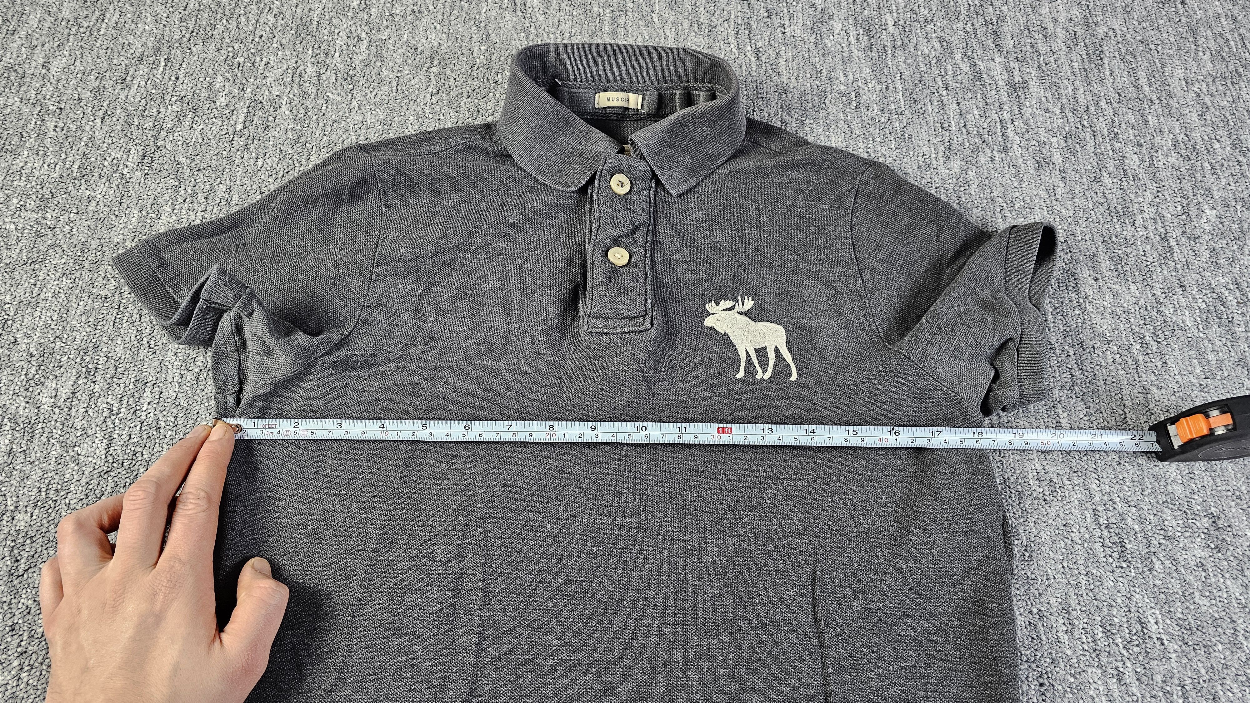 Abercrombie & Fitch Abercrombie & Fitch Polo Men S Gray Muscle Fit Moose Logo Size US S / EU 44-46 / 1 - 7 Thumbnail