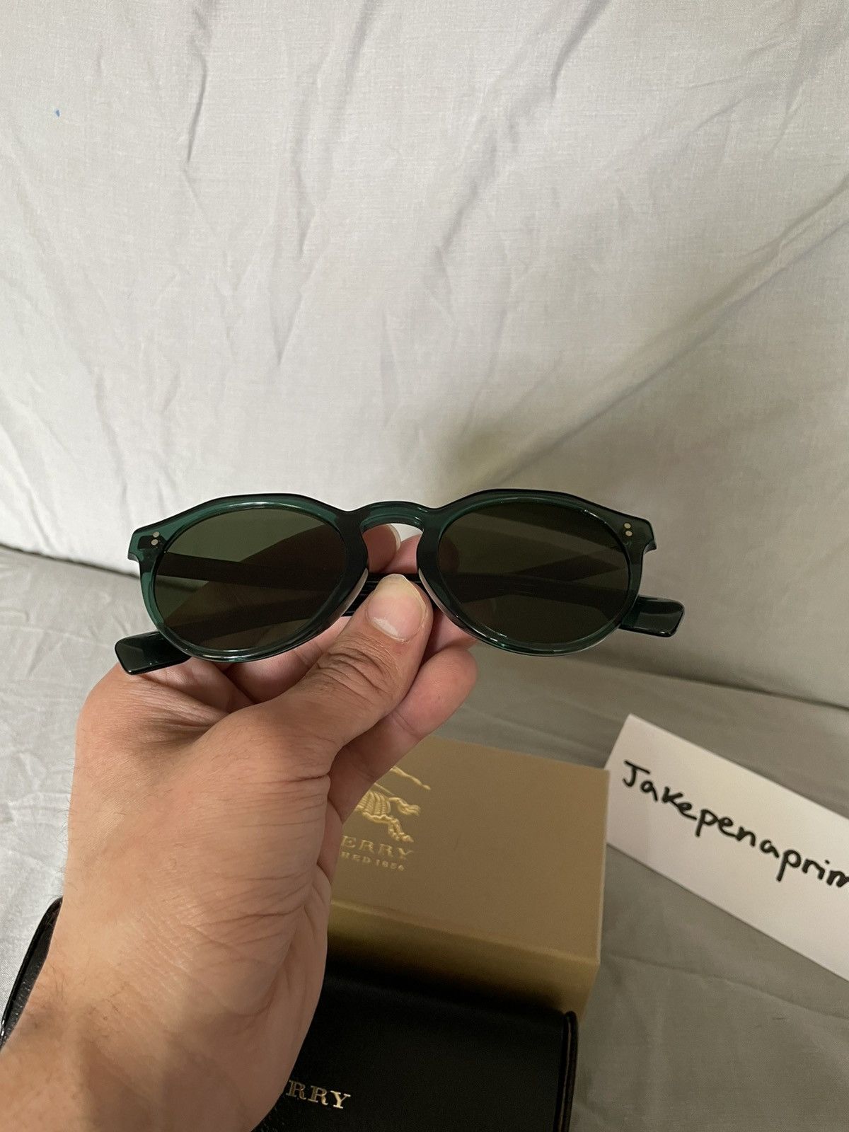 Burberry Men’s Burberry Sunglasses Green B4280F Size ONE SIZE - 5 Thumbnail