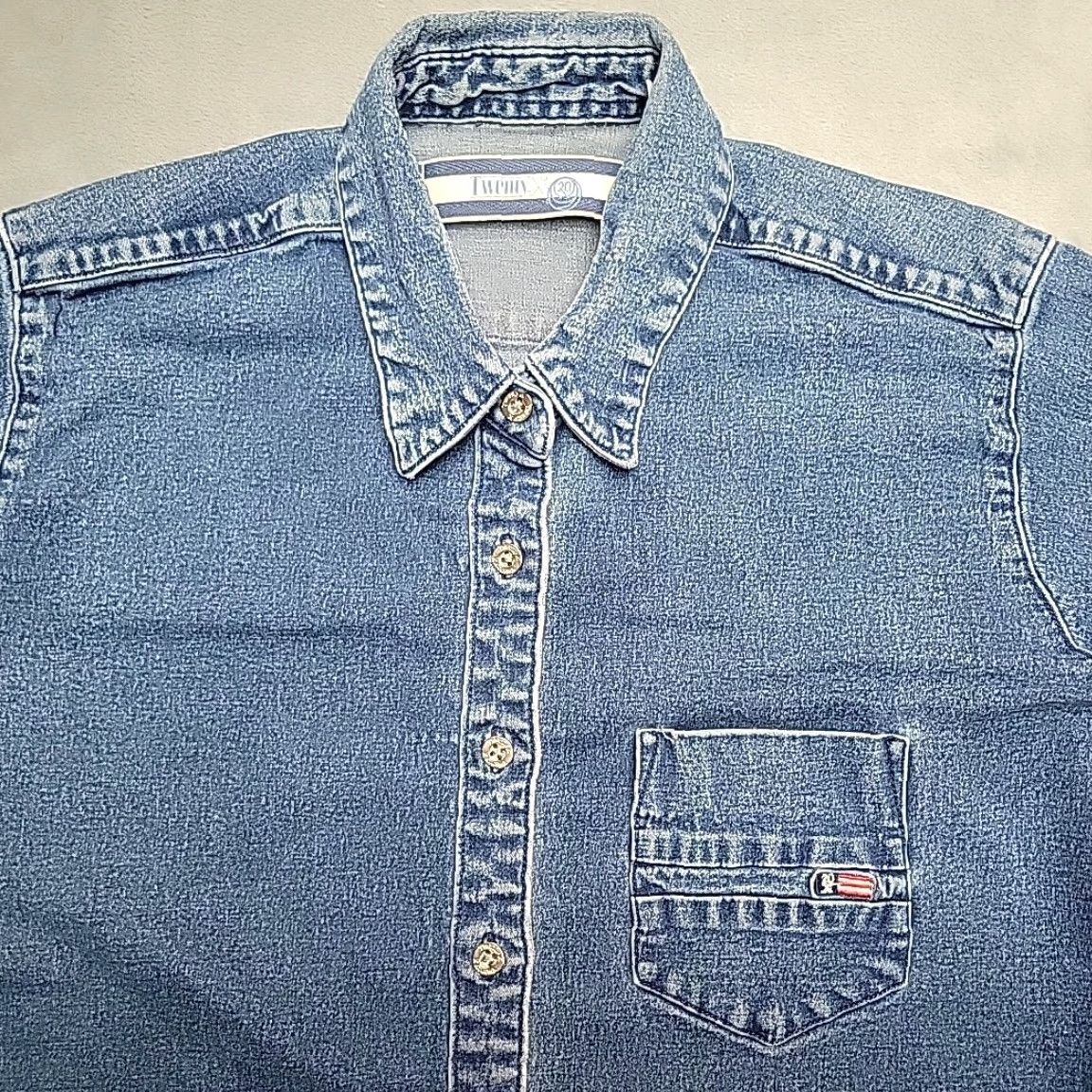 Wrangler VINTAGE Wrangler Twenty X Shirt Womens M Blue Denim Southwestern Cowboy Western Stretch Shirt Size M / US 6-8 / IT 42-44 - 7 Thumbnail