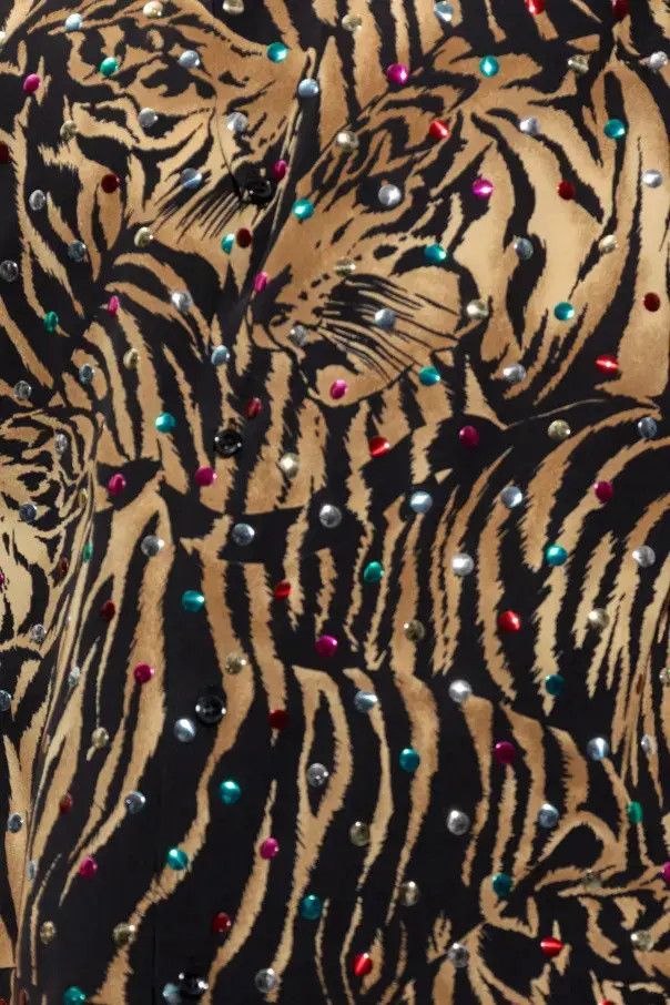 Saint Laurent Paris o1bcso1str0625 Shirt In Tiger Silk in Multicolor Size US XL / EU 56 / 4 - 4 Thumbnail