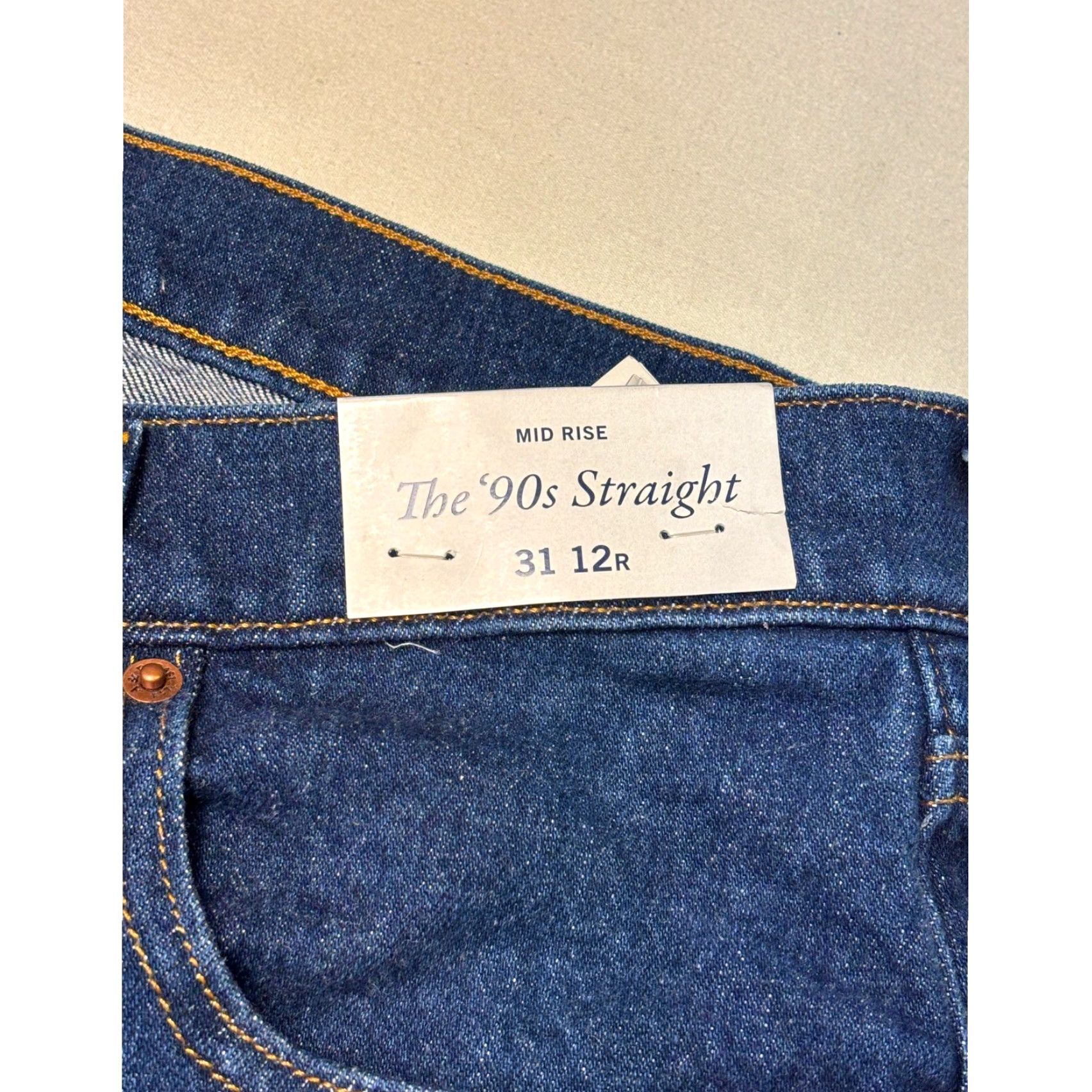Abercrombie & Fitch NWT Abercrombie & Fitch The '90s Straight Mid Rise Dark Wash Denim Jeans W34 L30 Women Jeans Straight Rise Mid Dark Wash 90s Womens Size 24" / US 00 / IT 34 - 3 Thumbnail
