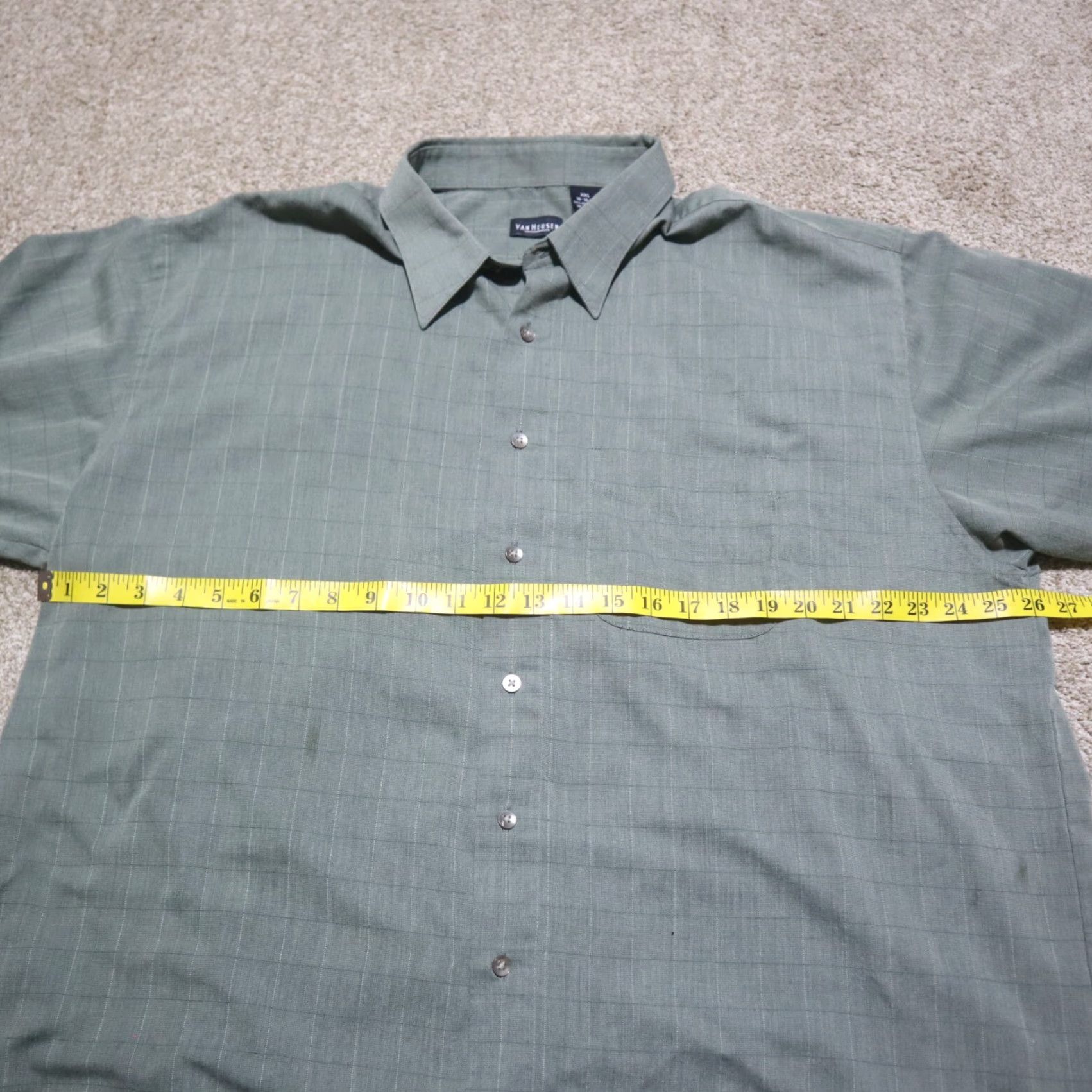 Van Heusen Van Heusen Shirt Men 2XL Gray Checkard Button-Down Long Sleeve Shirt Size US XXL / EU 58 / 5 - 4 Thumbnail