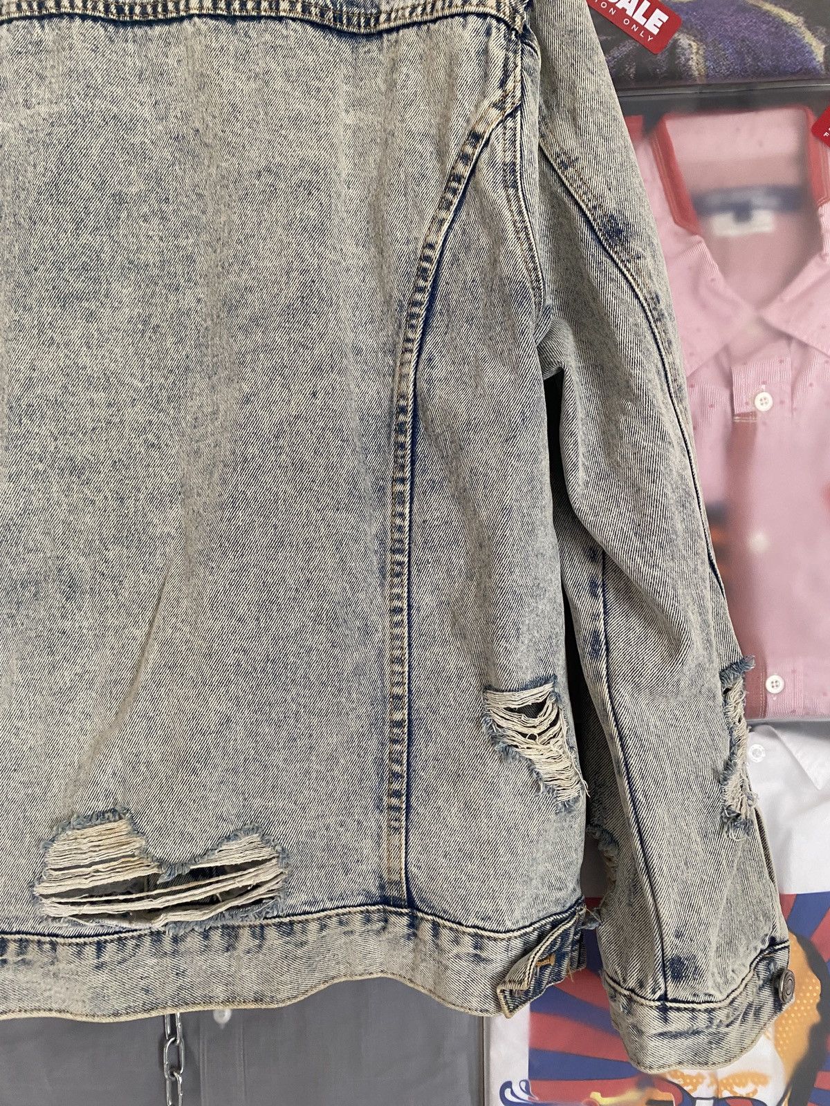 Bershka Vintage Distressed Trash Berska Denim Jacket like Amiri Size US M / EU 48-50 / 2 - 10 Thumbnail