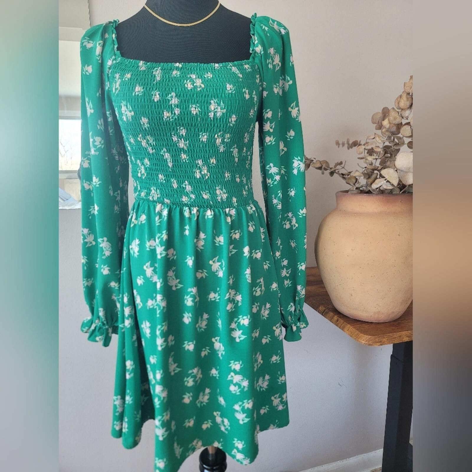 Lil Wayne WAYF Floral Long Sleeve Smocked Minidress ditsy floral Sz S Size S / US 4 / IT 40 - 1 Thumbnail