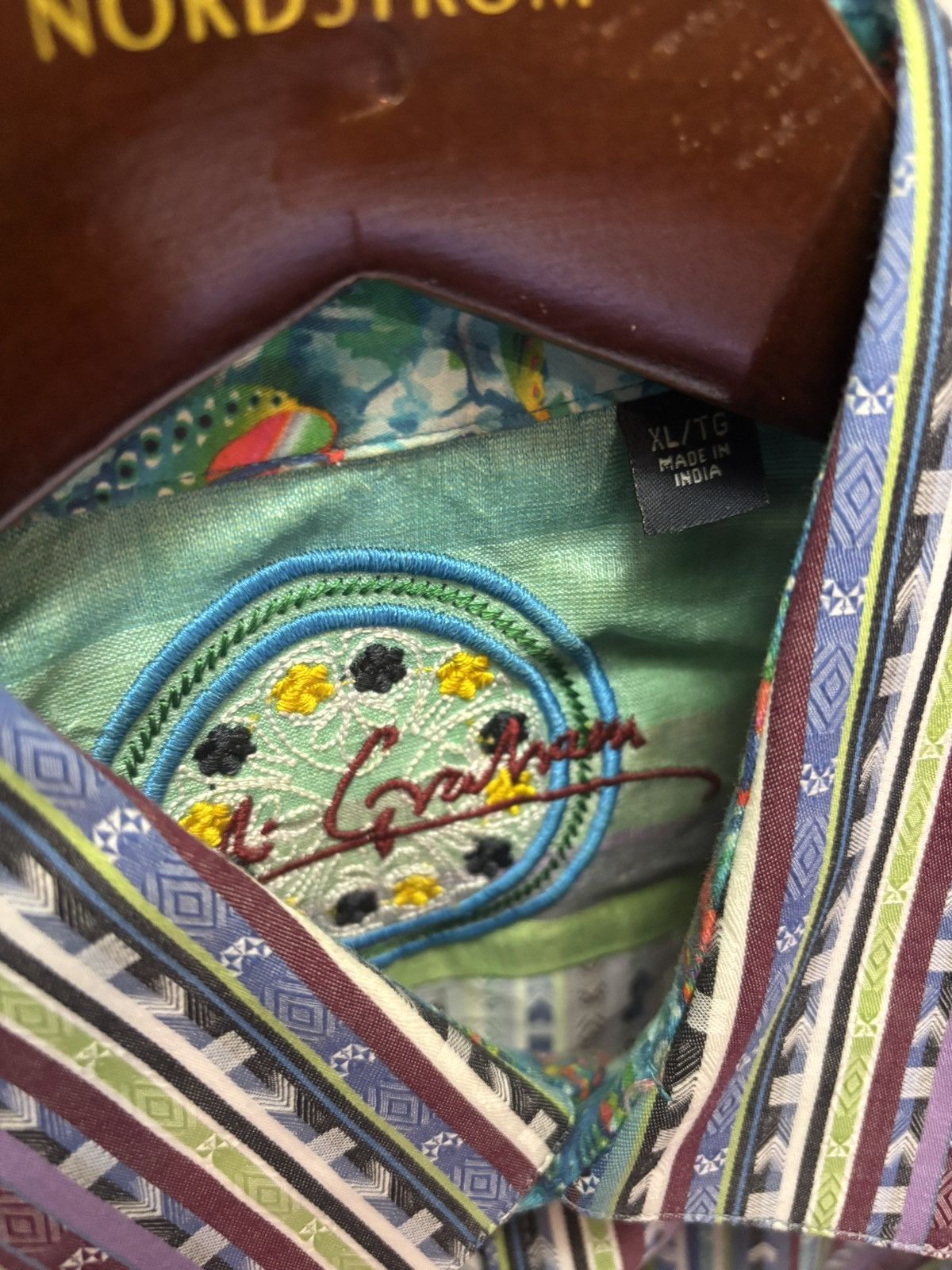 Robert Graham Robert Graham Patterned Men's Long Sleeve Button Down (XL) Size US XL / EU 56 / 4 - 3 Thumbnail