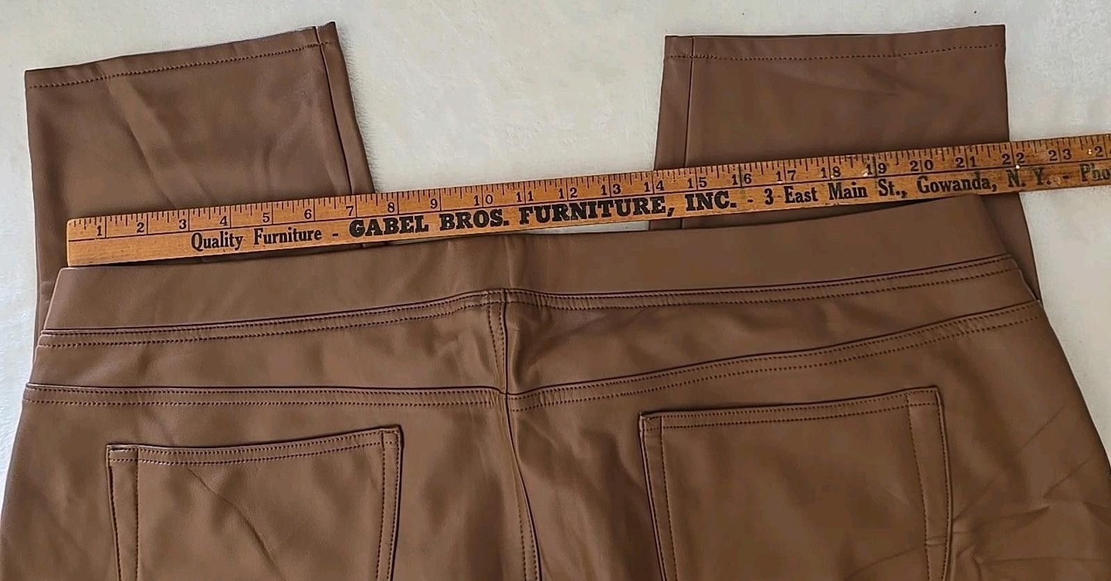 Other NWT J. Jill Womens Brown Pull On Faux Leather Pants Size 3X Size 42" / US 20 - 5 Thumbnail