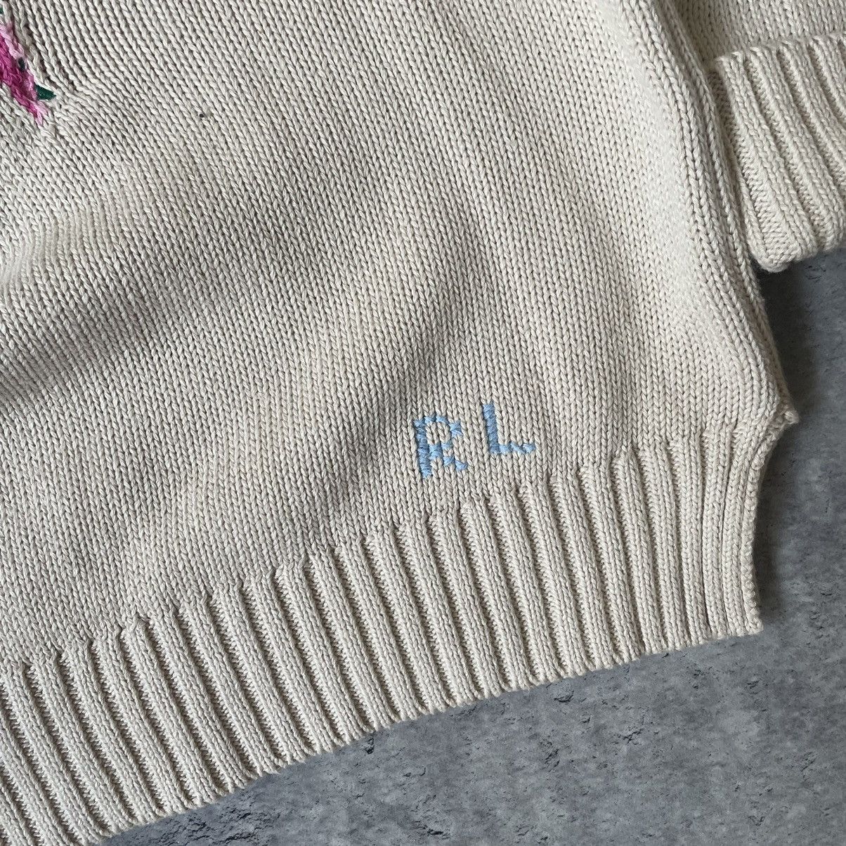 Polo Ralph Lauren × Ralph Lauren × Vintage Polo Ralph Lauren Polo Bear Knit Sweatr Begie Size L / US 10 / IT 46 - 3 Thumbnail