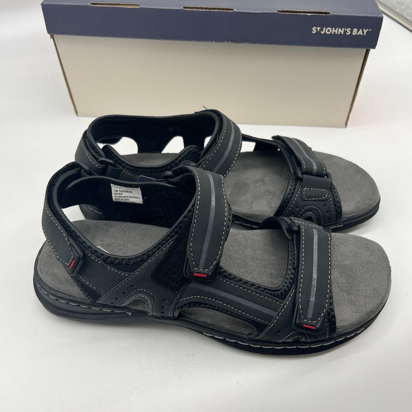Other St. John's Bay Mens Strap Sandals Black Color Size 11M Size US 11 / EU 44 - 1 Thumbnail