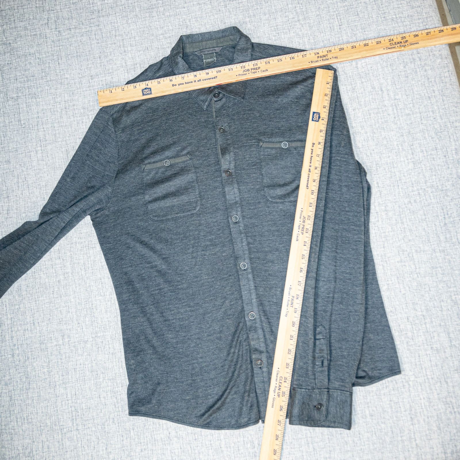 John Varvatos John Varvatos Collection Silk Cotton Button up Shirt Gray Size US L / EU 52-54 / 3 - 7 Thumbnail