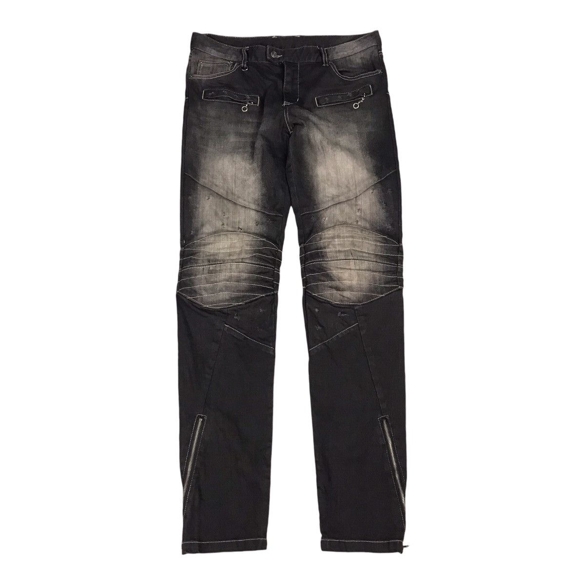 If Six Was Nine × PPFM × Tornado Mart 🔥PPFM BLACK PUNK JAPAN BIKER STYLE DENIM PANTS Size US 32 / EU 48 - 1 Thumbnail