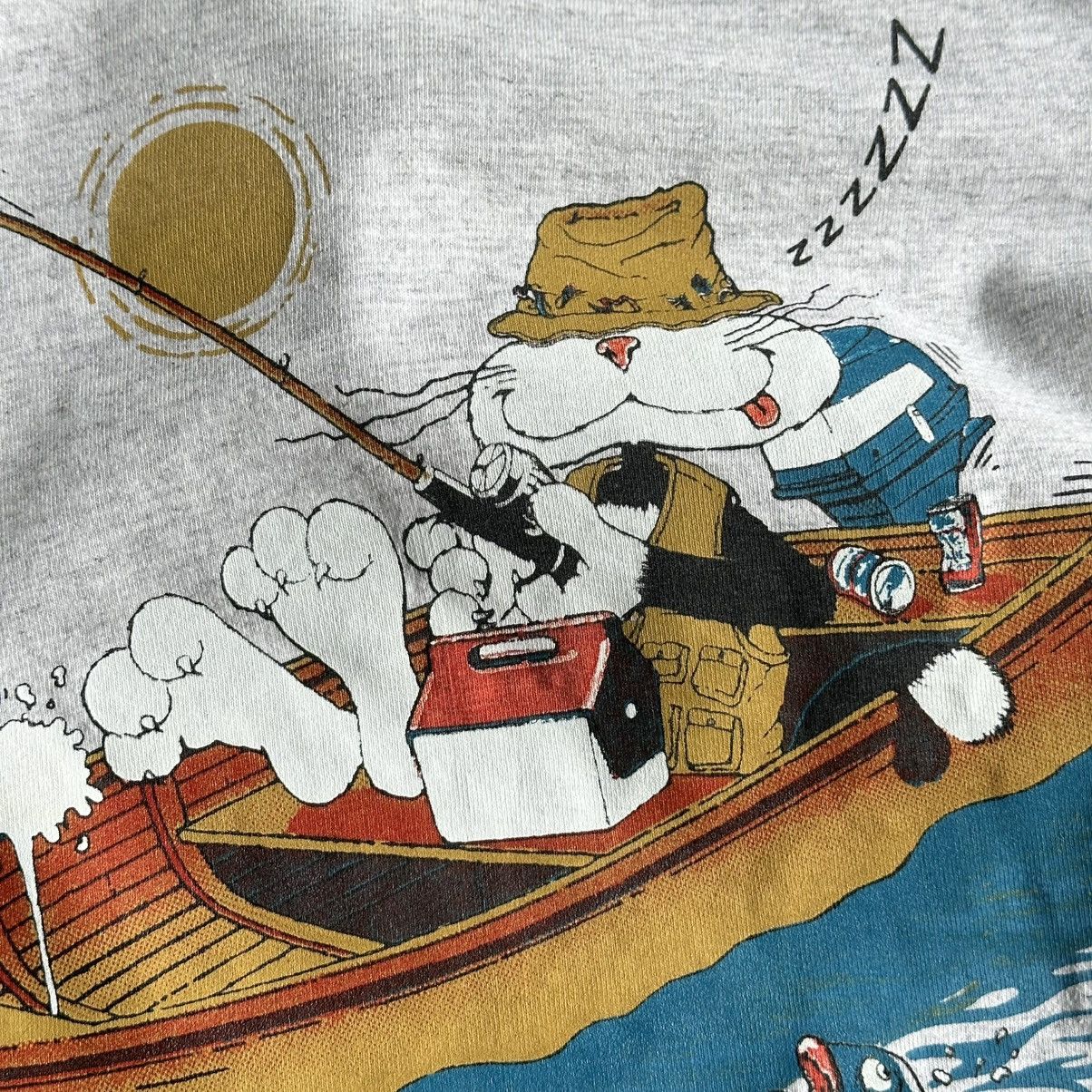 Vintage Vintage 1988 Bad Day Fishing Humor Graphic Single Stitch Tee Size US L / EU 52-54 / 3 - 4 Thumbnail