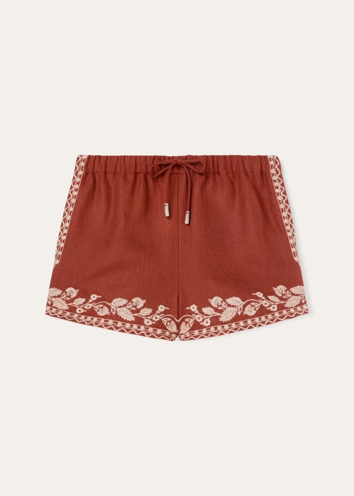 Loro Piana o1srvl11e0725 FAN7233 Linen Bermuda Short in Burgundy Size 28" / US 6 / IT 42 - 1 Thumbnail