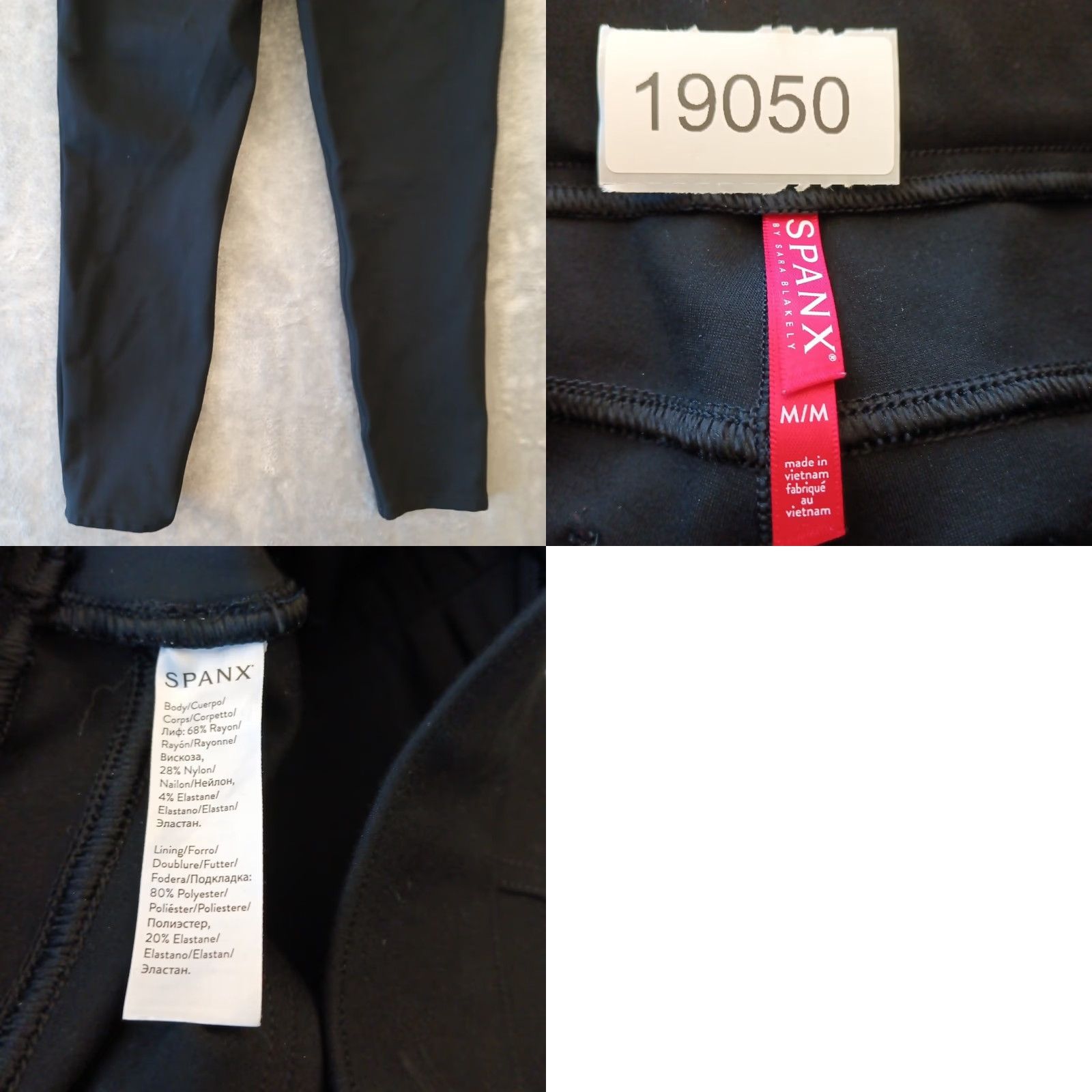 Spanx Spanx Pants Womens M Black Skinny Ankle High Rise Pull On 28x25 Stretch Shaping Elastic Size 32" / US 10 / IT 46 - 8 Thumbnail