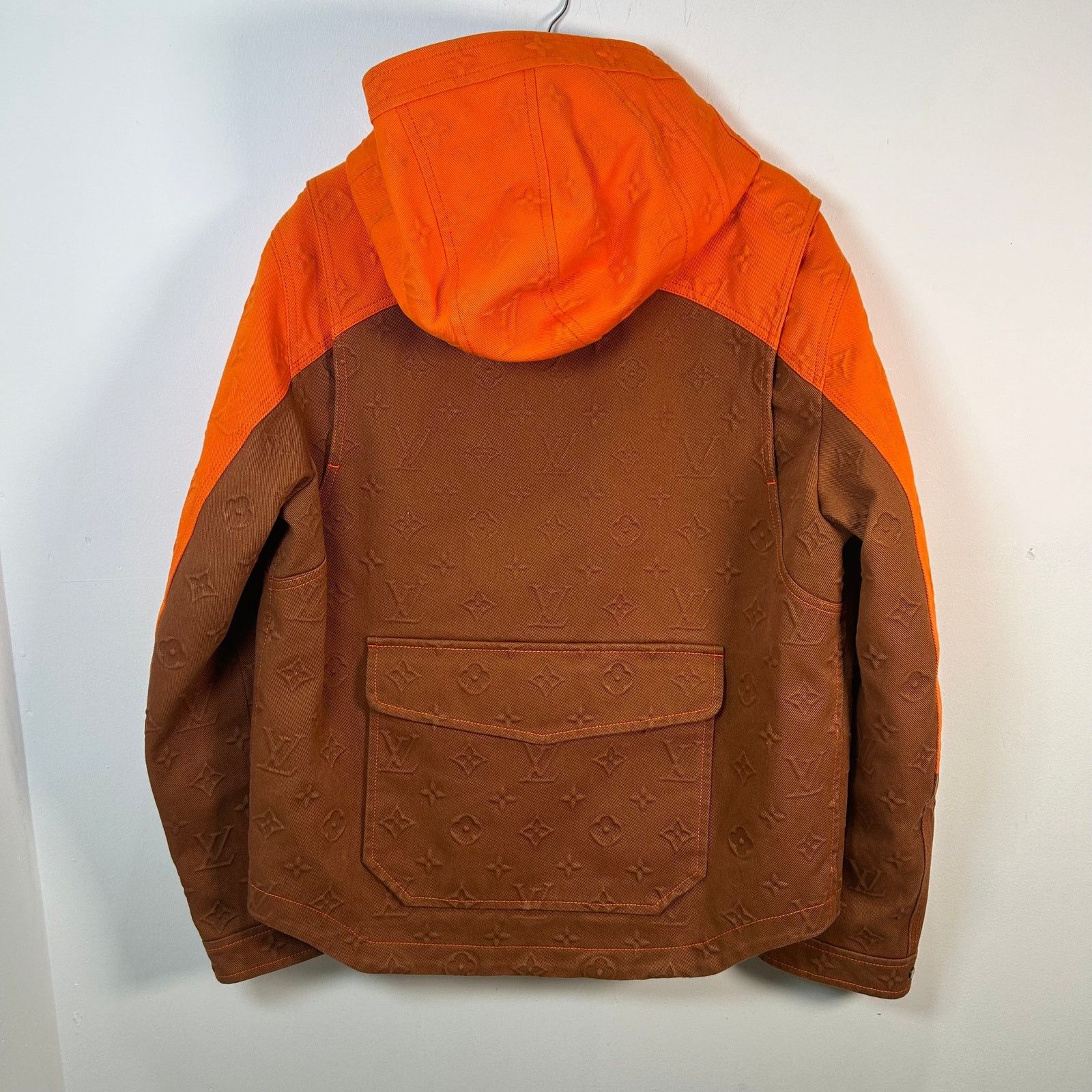 Louis Vuitton Monogram Orange Carpenter Hooded Jacket Size46