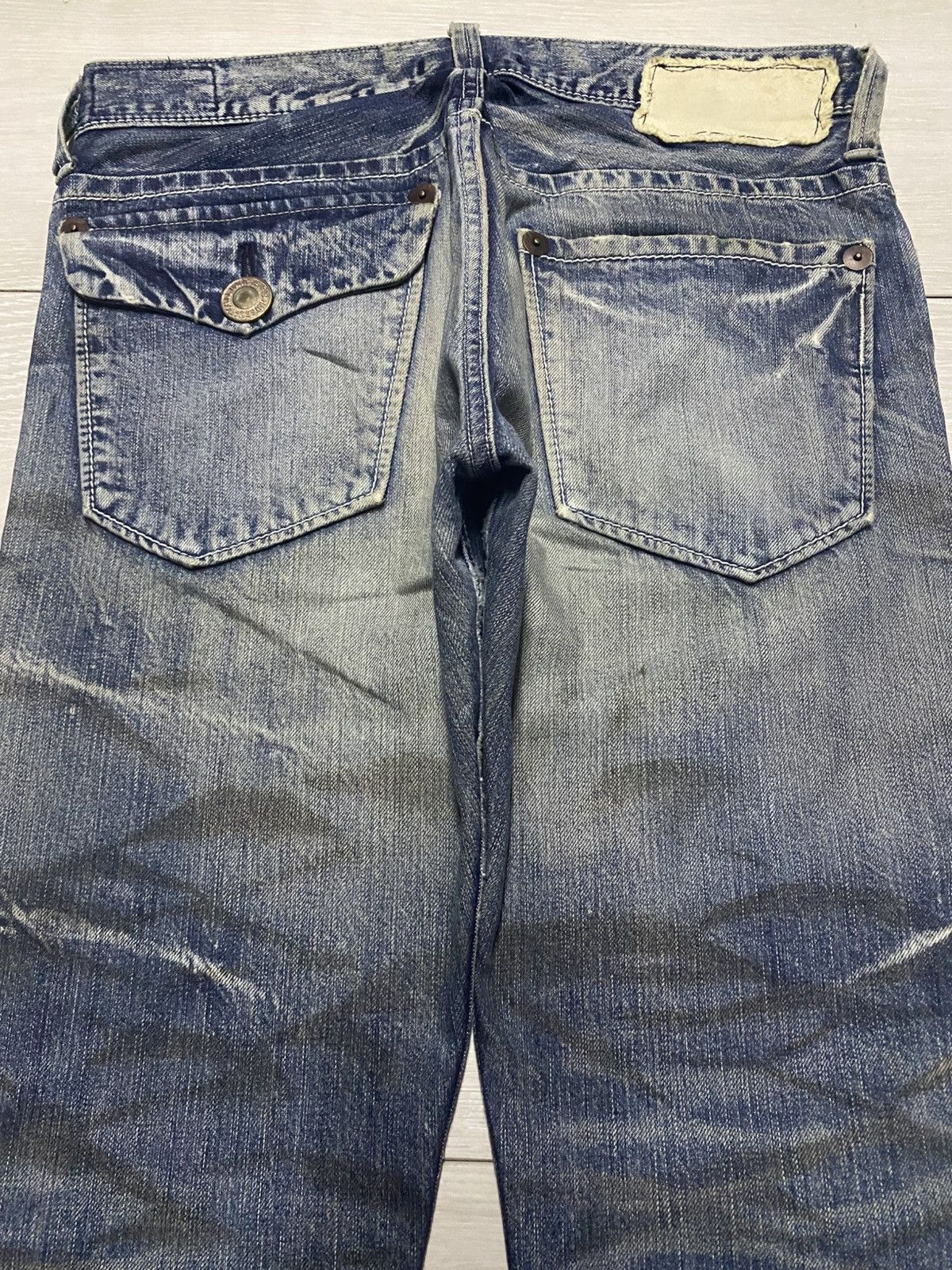 Tornado Mart Vintage BlueWay Garment Jeans Maker Crack Wash Flare Jeans Size US 33 - 4 Thumbnail