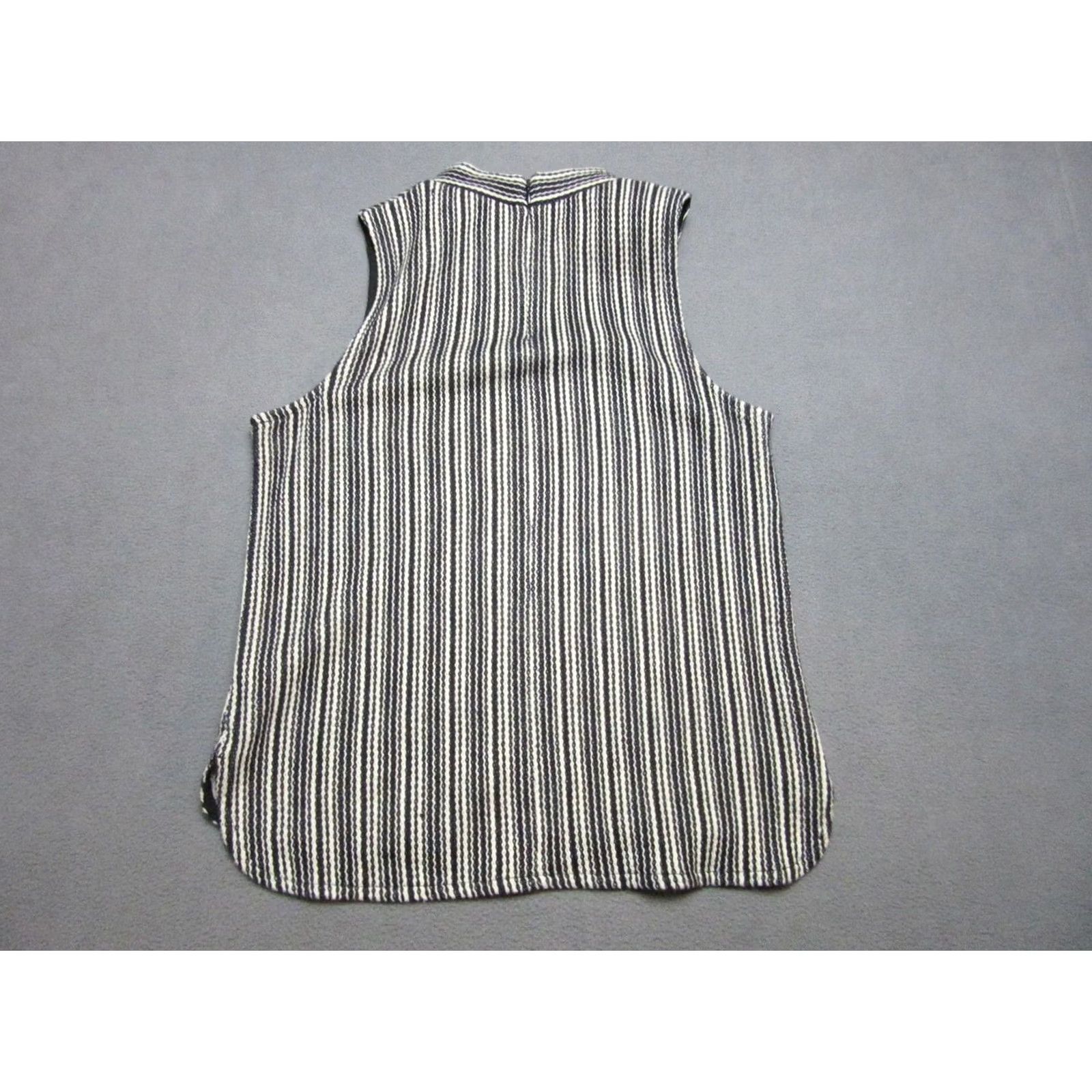 Madewell Madewell Womens XS Black White Sleeveless Mock Neck Zip Back Top Size XS / US 0-2 / IT 36-38 - 5 Thumbnail