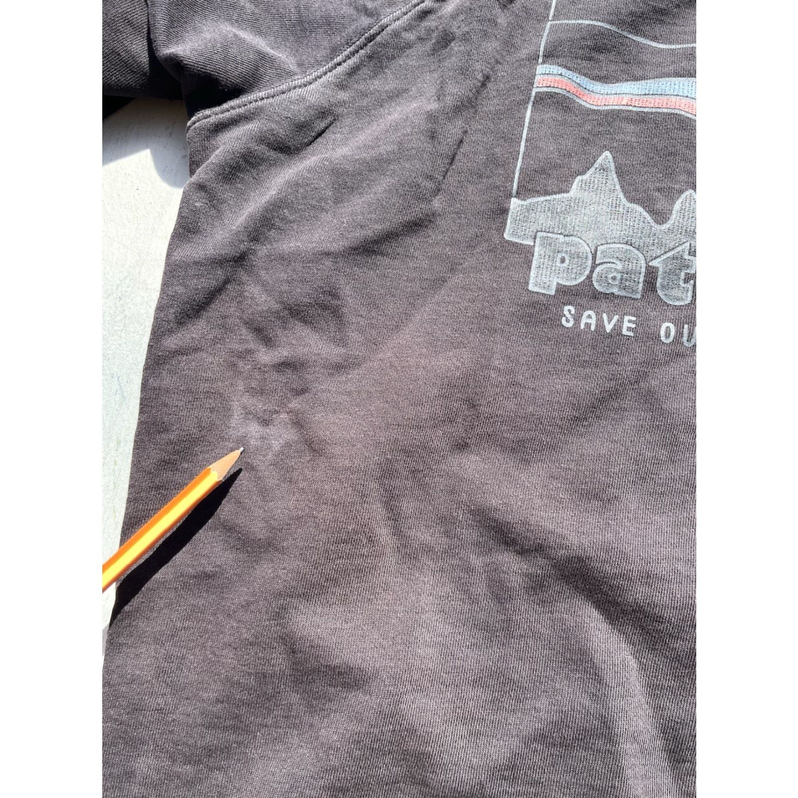 Patagonia Patagonia Sweatshirt Black Solid Logo M Spell-Out Outdoor Hike Camp STAINed Mens Regular Size M Knit-Chunky All Seasons Long Sleeve Size US M / EU 48-50 / 2 - 5 Thumbnail