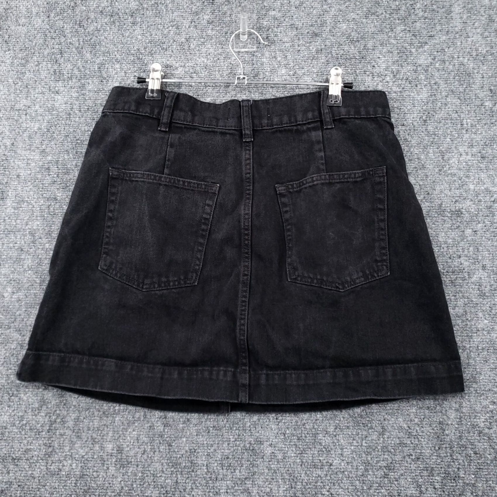 Vintage We The Free Skirt Womens 30 Black Mini Short Zip Closure Denim Casual Size 30" / US 8 / IT 44 - 2 Thumbnail