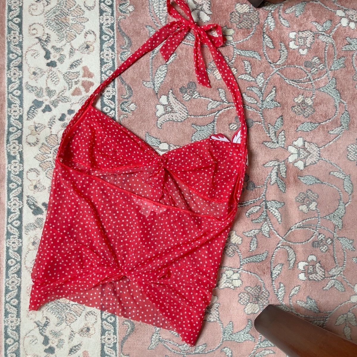 Victoria's Secret Victoria’s Secret Red Polka Dot Sheer Babydoll Set (L) Size L / US 10 / IT 46 - 9 Thumbnail
