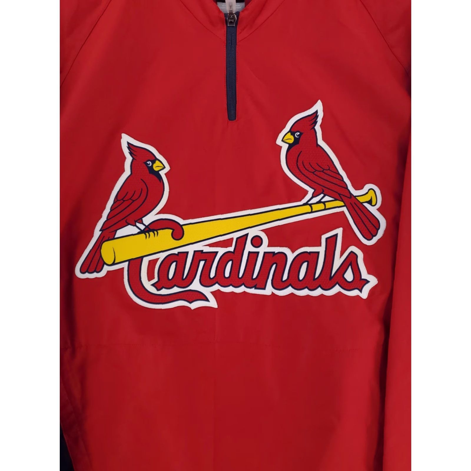 Vintage Majestic Cool Base 1/4 Zip Pullover Windbreaker St Louis Cardinals Red Mens L Size US L / EU 52-54 / 3 - 2 Thumbnail
