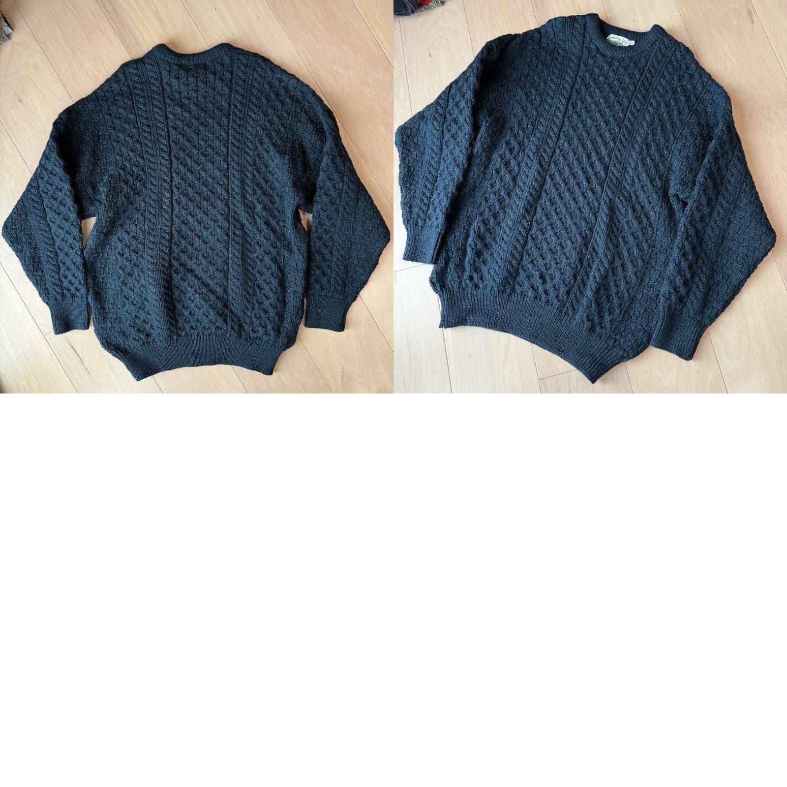 Vintage VINTAGE Aran Crafts Cable Knit Sweater XL Green Wool Ireland Fisherman Winter Outdoors Men Pullover Crew Neck Size US XL / EU 56 / 4 - 8 Thumbnail