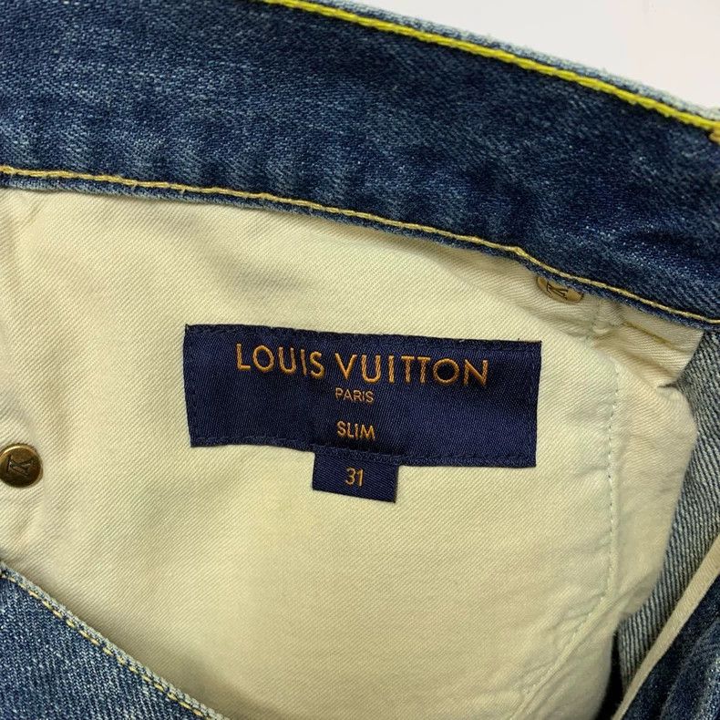 Louis Vuitton Louis Vuitton Back Leather Denim Pants 2503-Nextarrow Size US 31 - 4 Thumbnail