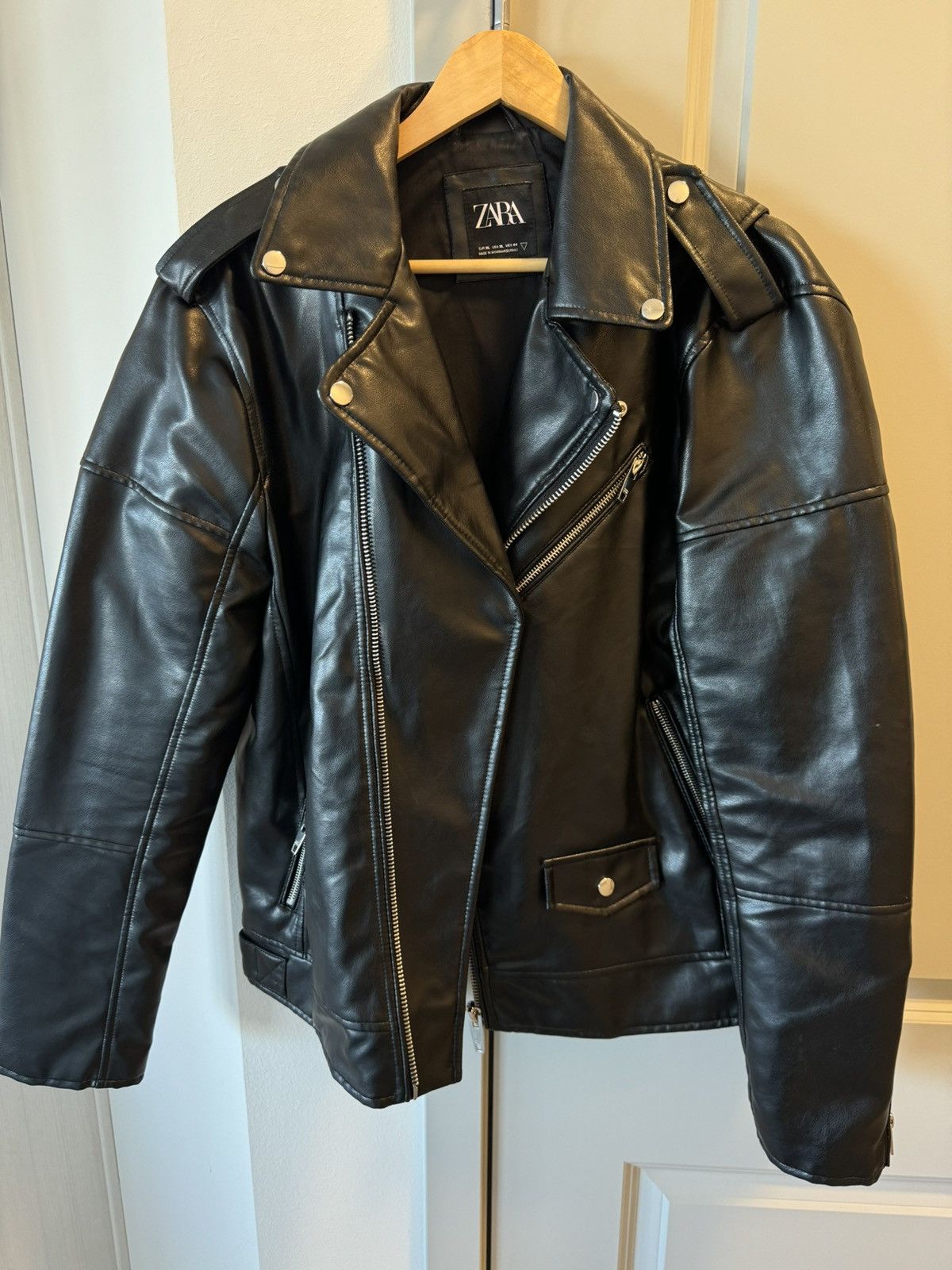 Zara Men’s Zara Synthetic Leather Biker Moto Jacket XL Size US XL / EU 56 / 4 - 3 Thumbnail