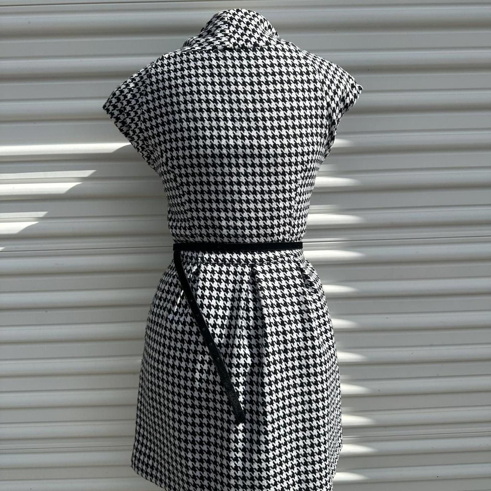 Other Vintage 60’s Pleated Dress Houndstooth Fit and Flare small Size S / US 4 / IT 40 - 2 Thumbnail