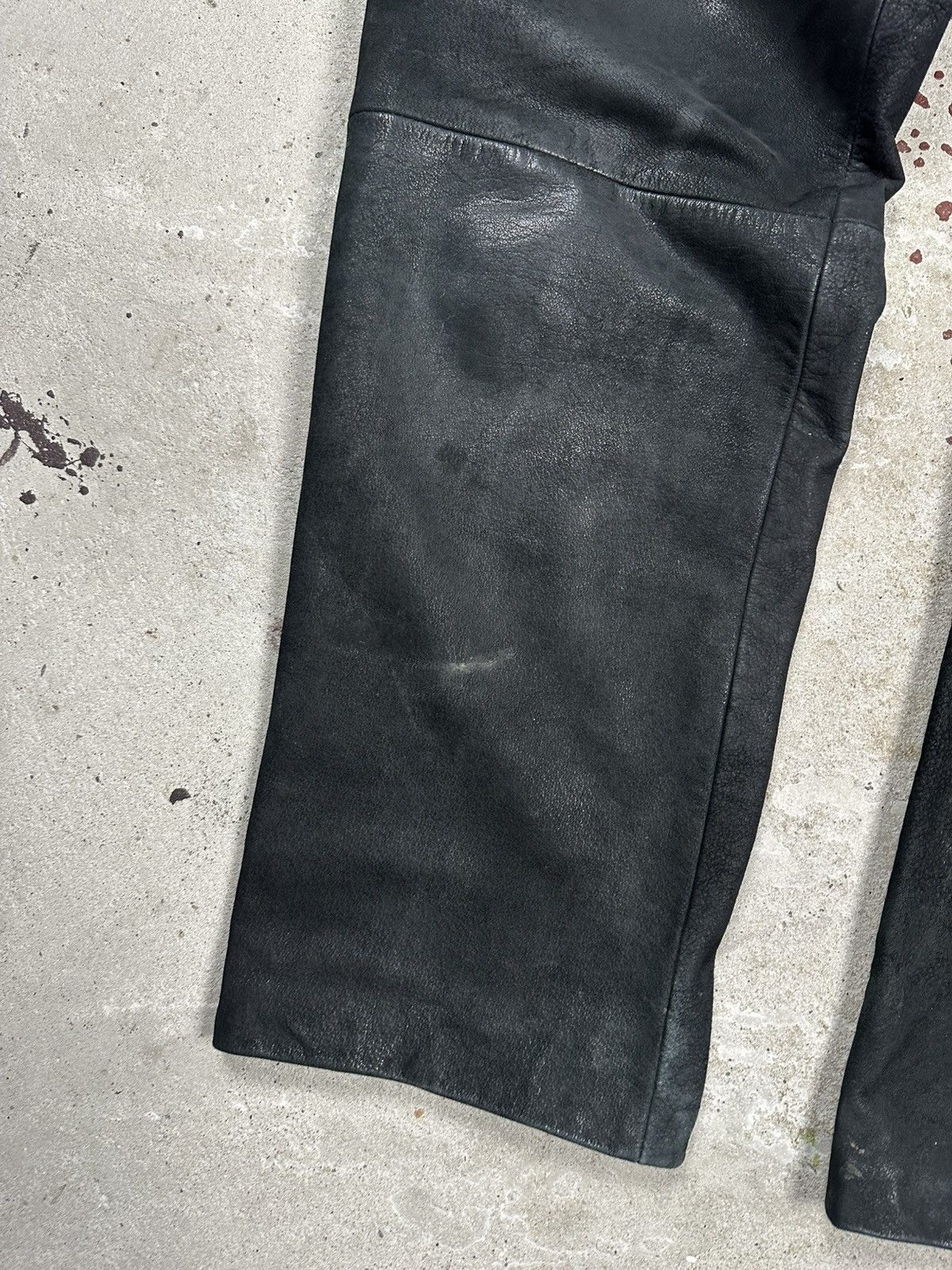 Other Vintage 90s Black Genuine Leather Cargo Baggy Pants Size US 38 / EU 54 - 3 Thumbnail