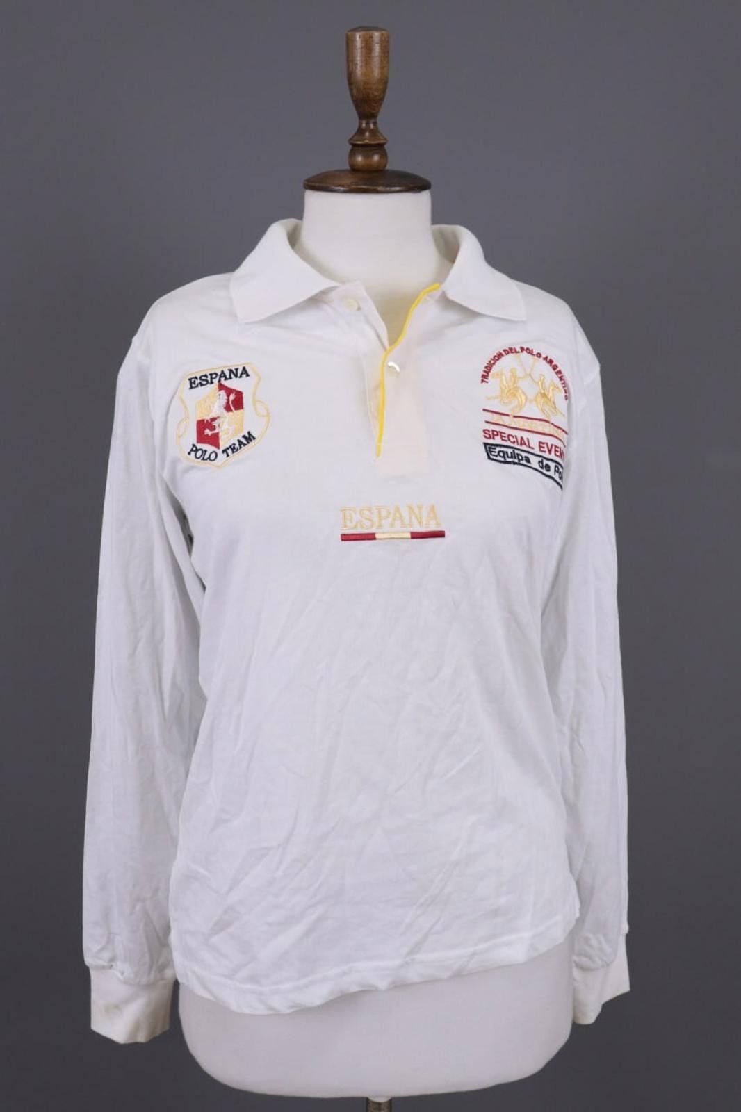 La Martina La Martina White Espana Polo #44 Team Polo Shirt Size M Size M / US 6-8 / IT 42-44 - 1 Thumbnail