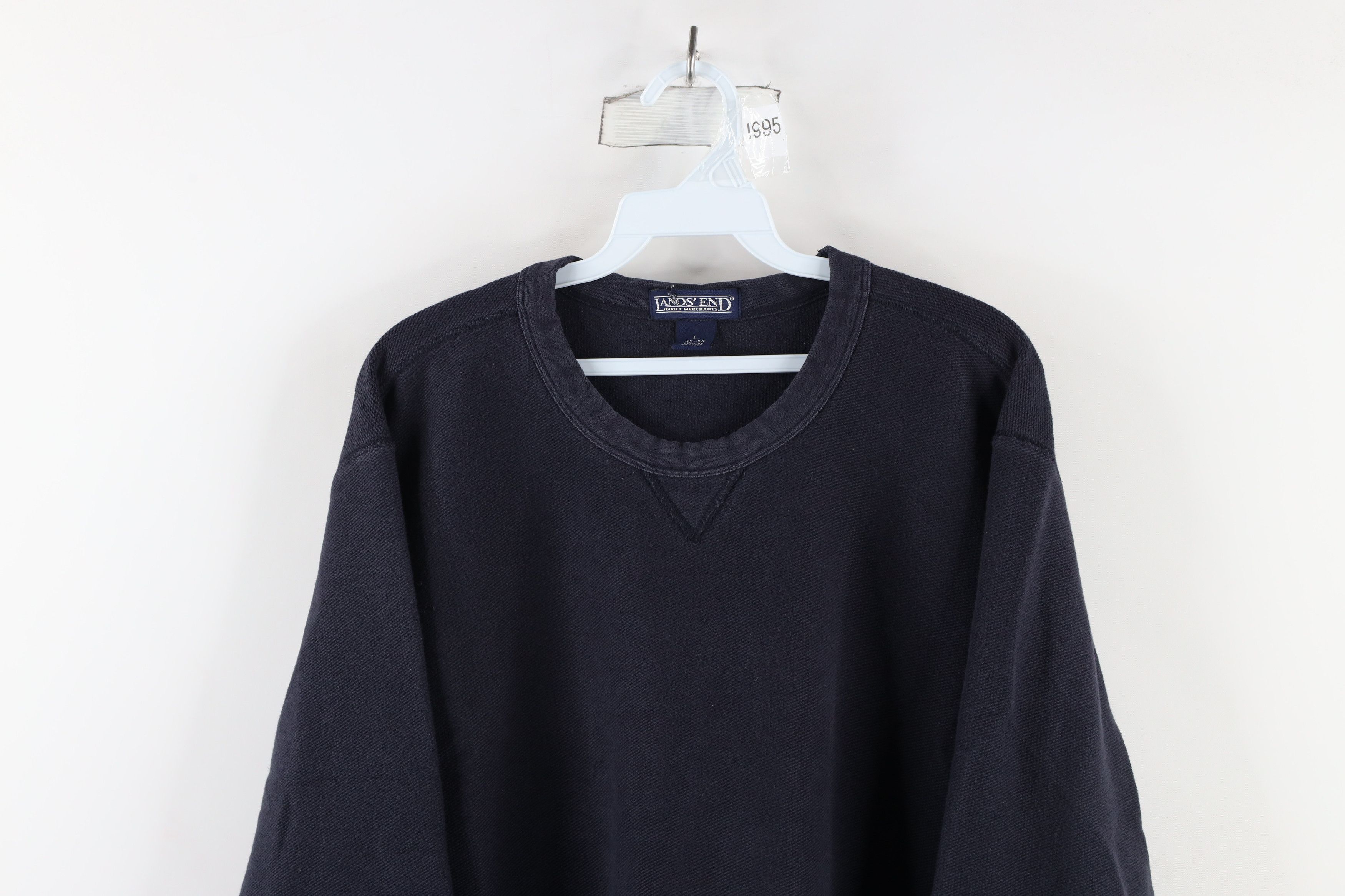 Lands' End × Vintage Vintage 90s Lands End Heavyweight Knit Crewneck Sweater Size US L / EU 52-54 / 3 - 2 Thumbnail