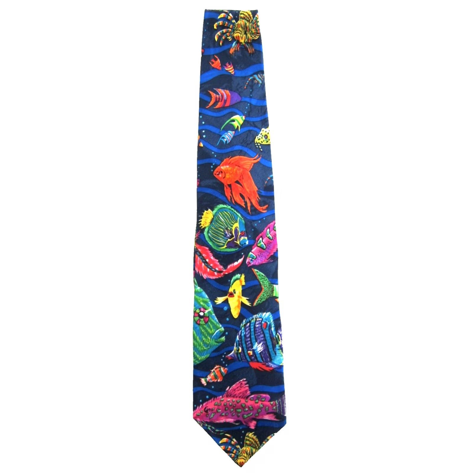 Vintage VTG Surrey Aquatic Tropical Fish Ocean Beach Tie Shirt? Size ONE SIZE - 2 Thumbnail