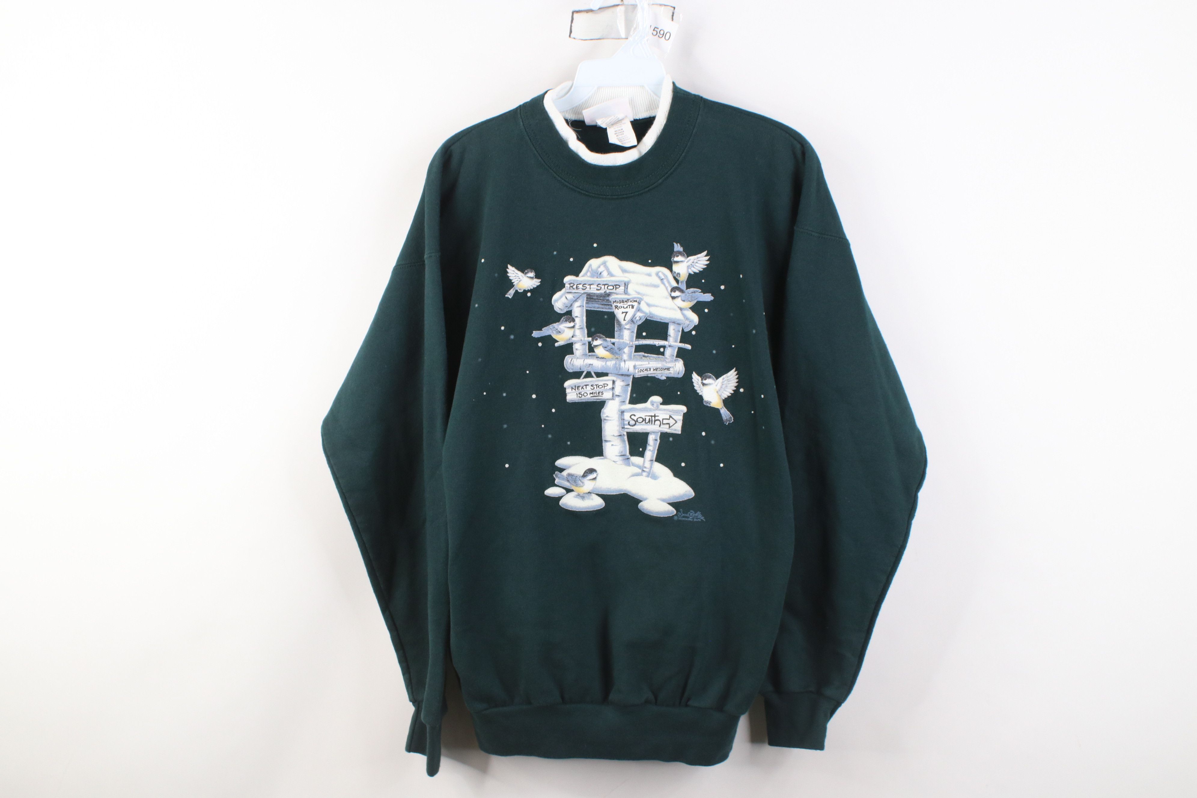 Vintage Vintage 90s Streetwear Snow Birds Layered Sweatshirt Size M / US 6-8 / IT 42-44 - 1 Thumbnail