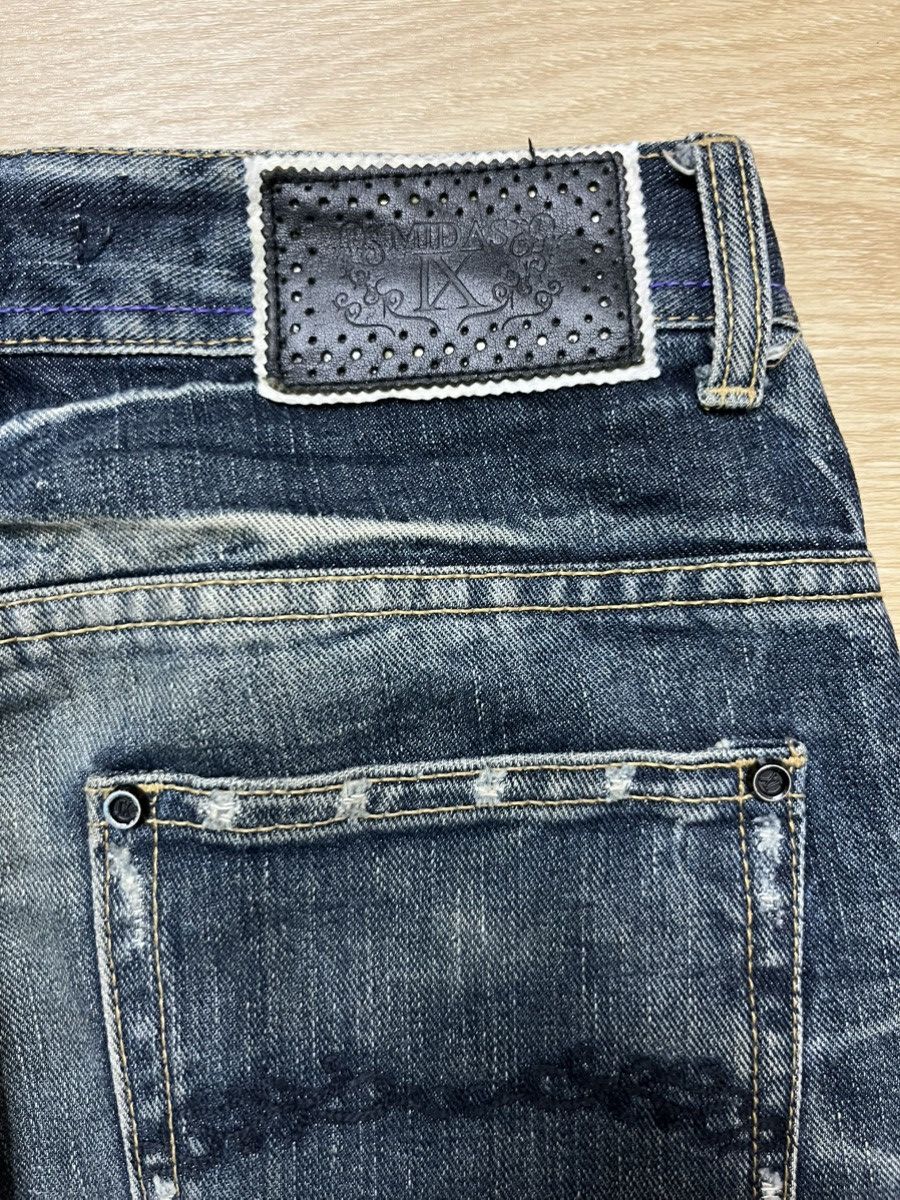 Tornado Mart MIDAS Distressed Faded Dark Blue Flare Jeans Size US 28 / EU 44 - 15 Thumbnail