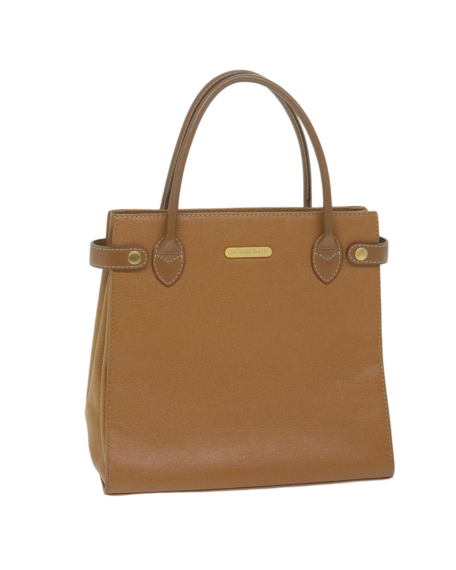 image of Burberry Brown Leather Practical And Elegant Bag With Captivating Beauty, Women's