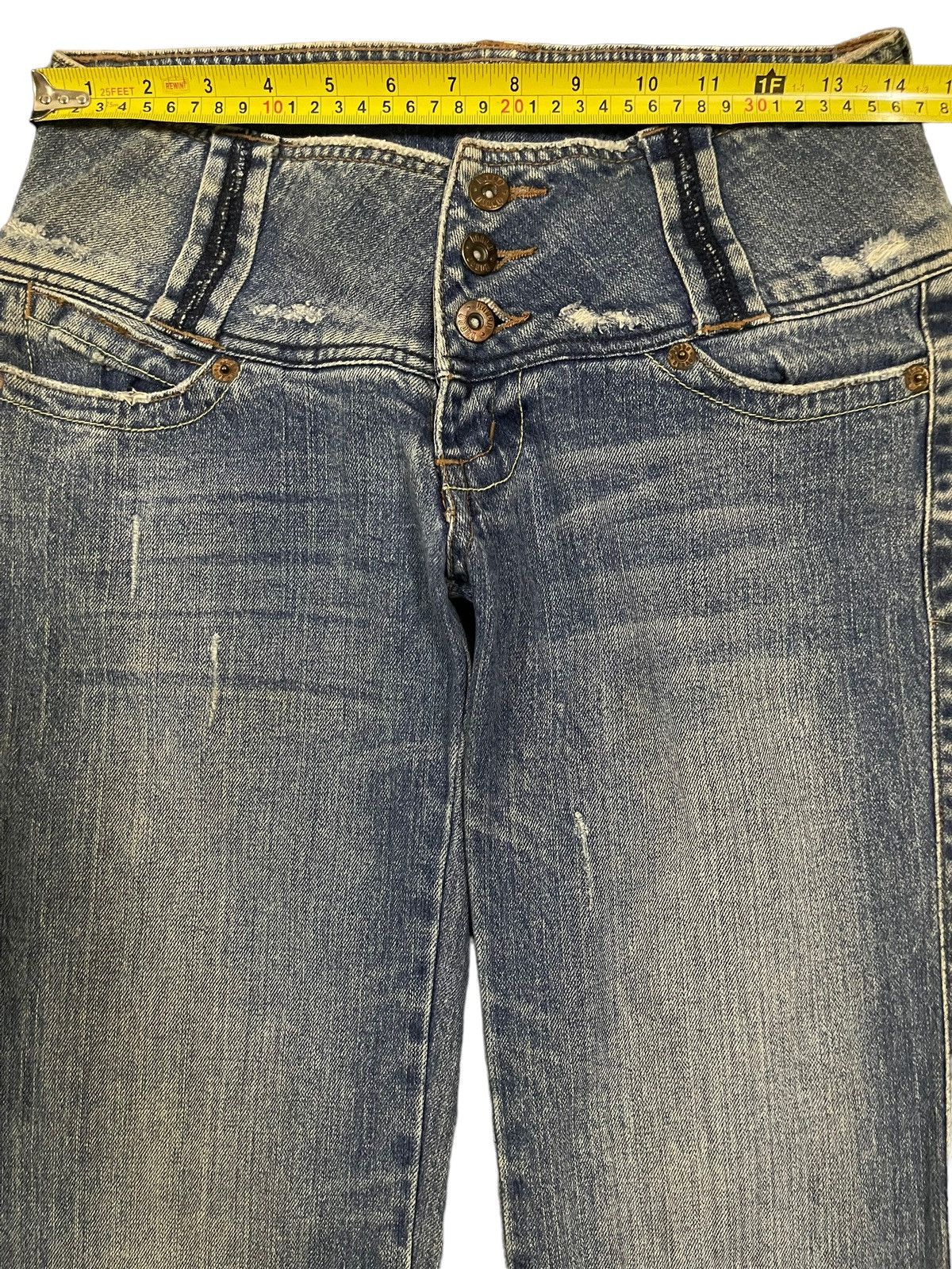 Hysteric Glamour Vintage Japanese Brand Faded Wash Style Flare Jeans Size 28" / US 6 / IT 42 - 8 Thumbnail