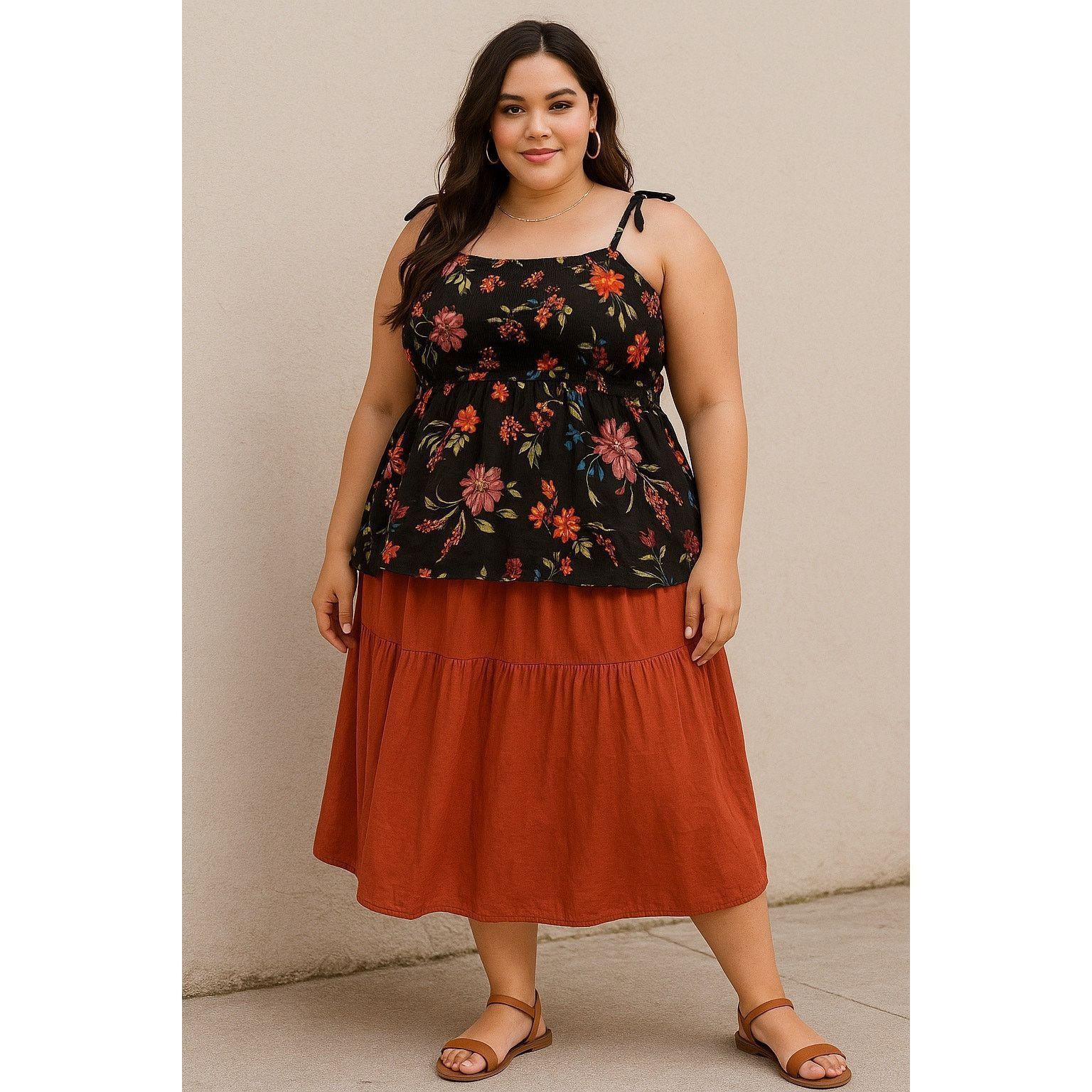 Other Boho Floral Smocked Babydoll Tank Top Torrid Plus Size 4 Size 4XL / US 24-26 - 1 Thumbnail