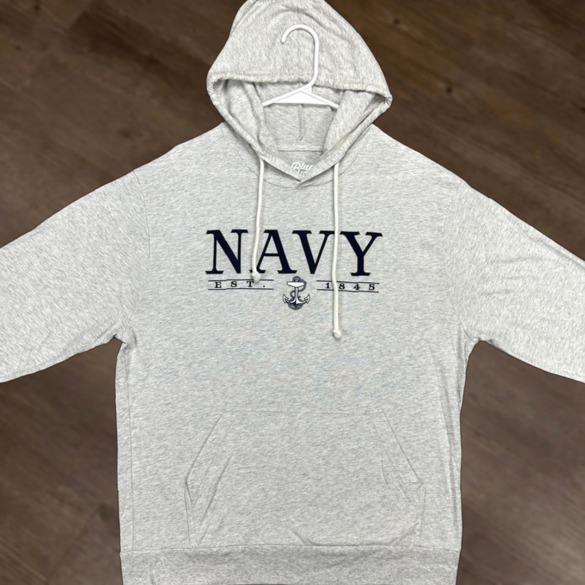 Vintage Navy Midshipmen Hoodie Sweatshirt Mens Large Gray Lightweight Blue 84 Pullover Size US L / EU 52-54 / 3 - 1 Thumbnail