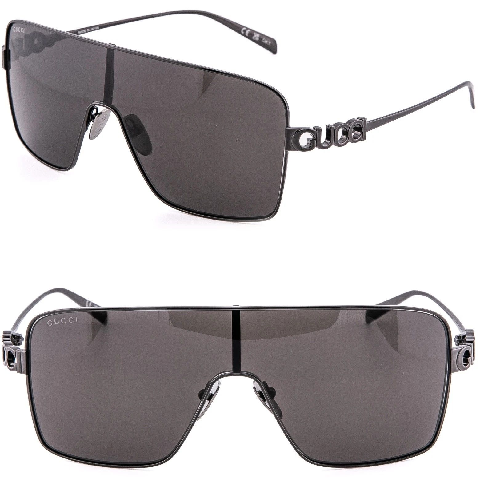 Gucci GUCCI 1936 Gg1936S Gray Black Logo Metal Mask Sunglasses 002 Size ONE SIZE - 1 Thumbnail