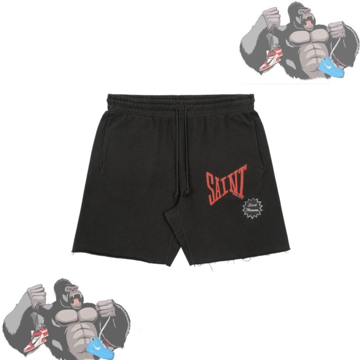 Saint Michael Saint Mxxxxxx Sweat Shorts Black Size US 30 / EU 46 - 1 Thumbnail
