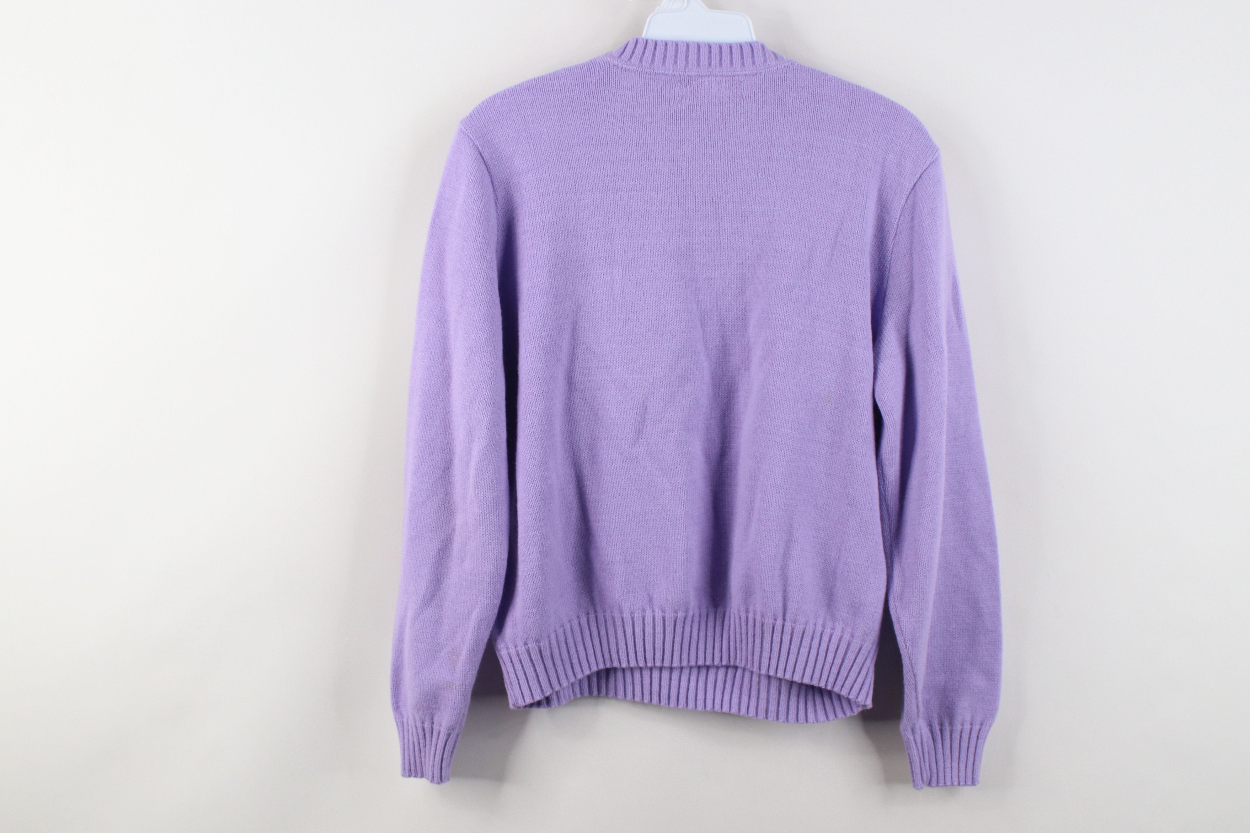 Vintage Vintage 90s Streetwear Ribbed Knit Sweater Lilac Purple Size M / US 6-8 / IT 42-44 - 9 Thumbnail