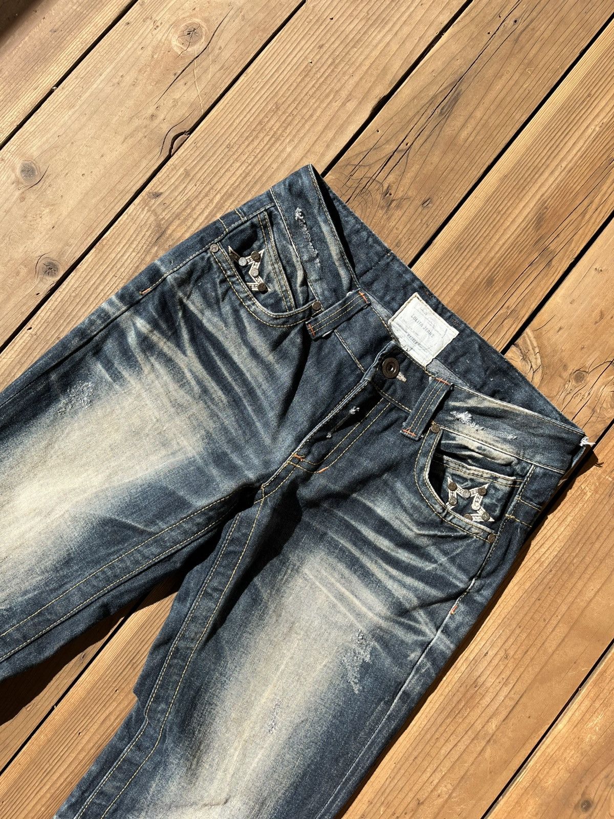 Japanese Brand × Vintage Vintage Distressed Lolita Star Denim Size US 34 / EU 50 - 4 Thumbnail