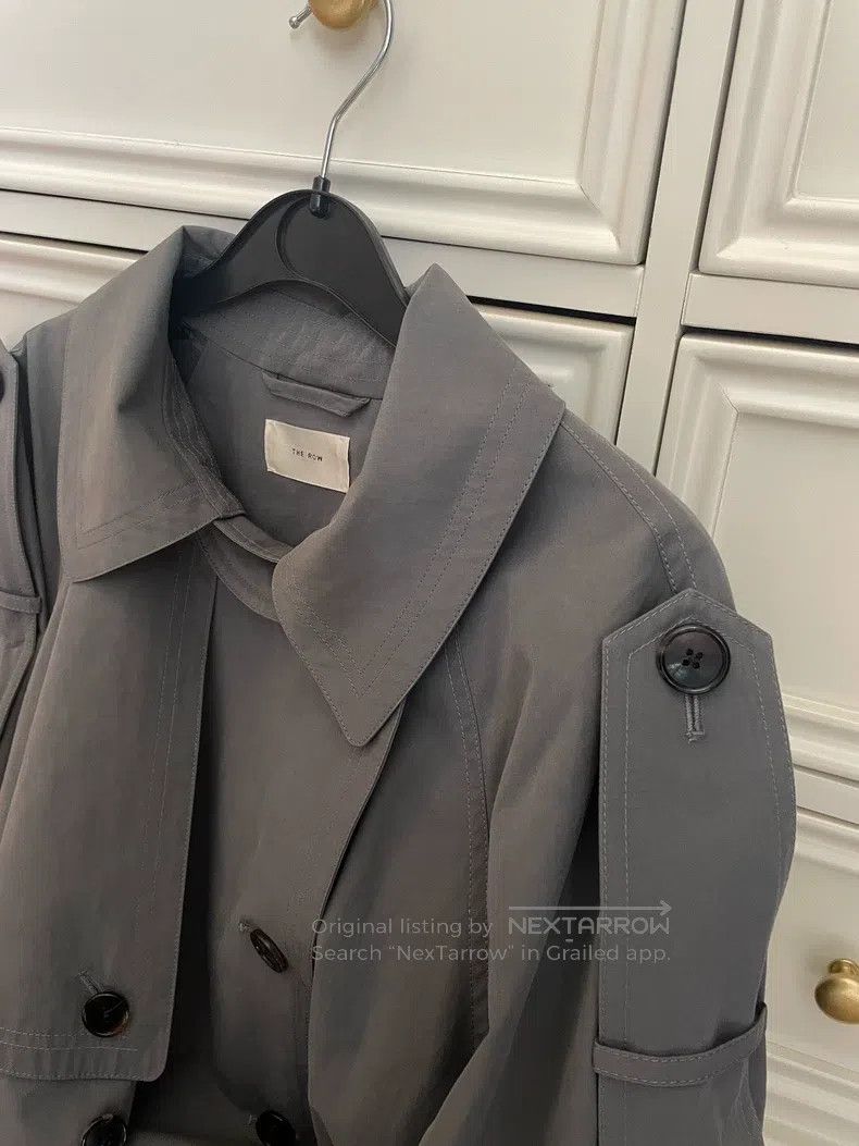 The Row The Row Double-Breasted Smoky Gray Showpiece Trench Coat Size S / US 4 / IT 40 - 8 Thumbnail