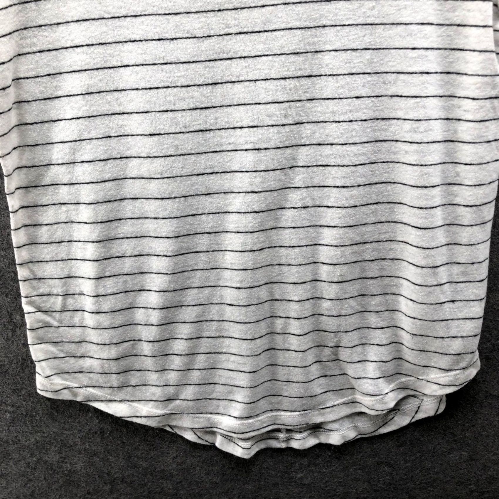 Gap Gap Linen Blend Tee Womens S White Black Striped Short Sleeve Scoop Neck Size 28" / US 6 / IT 42 - 4 Thumbnail