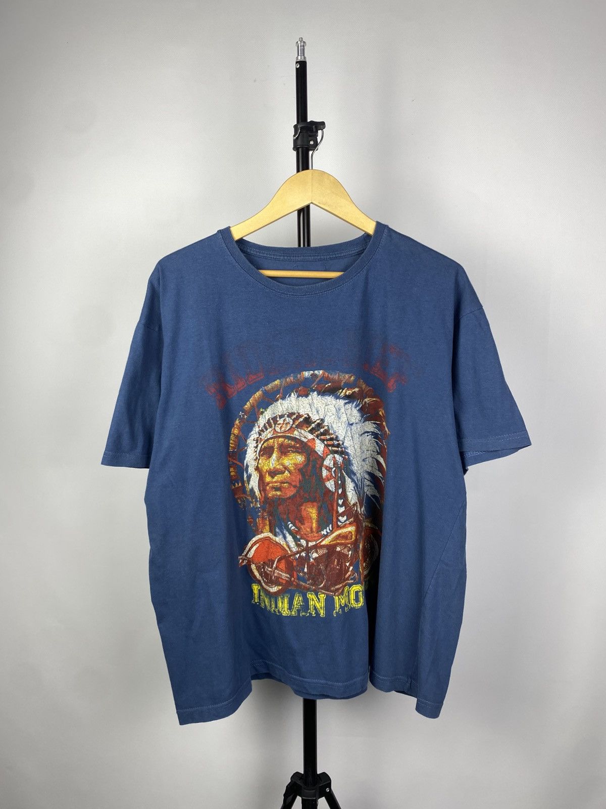 Tribal Streetwear × Vintage Vintage 90s Indian Motorcycle Classic Logo Graphic Tshirt Size US XL / EU 56 / 4 - 1 Thumbnail