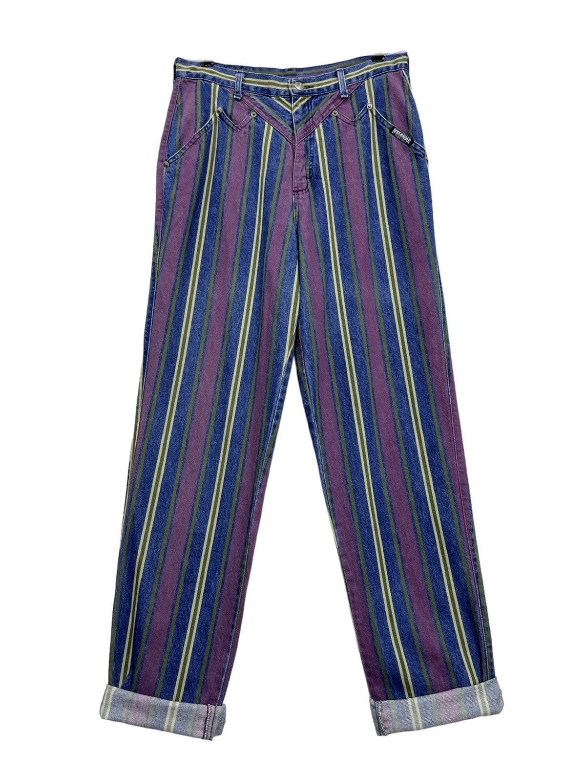 🔥Vintage ROUGH RIDER Western Stripes Denim Made In USA